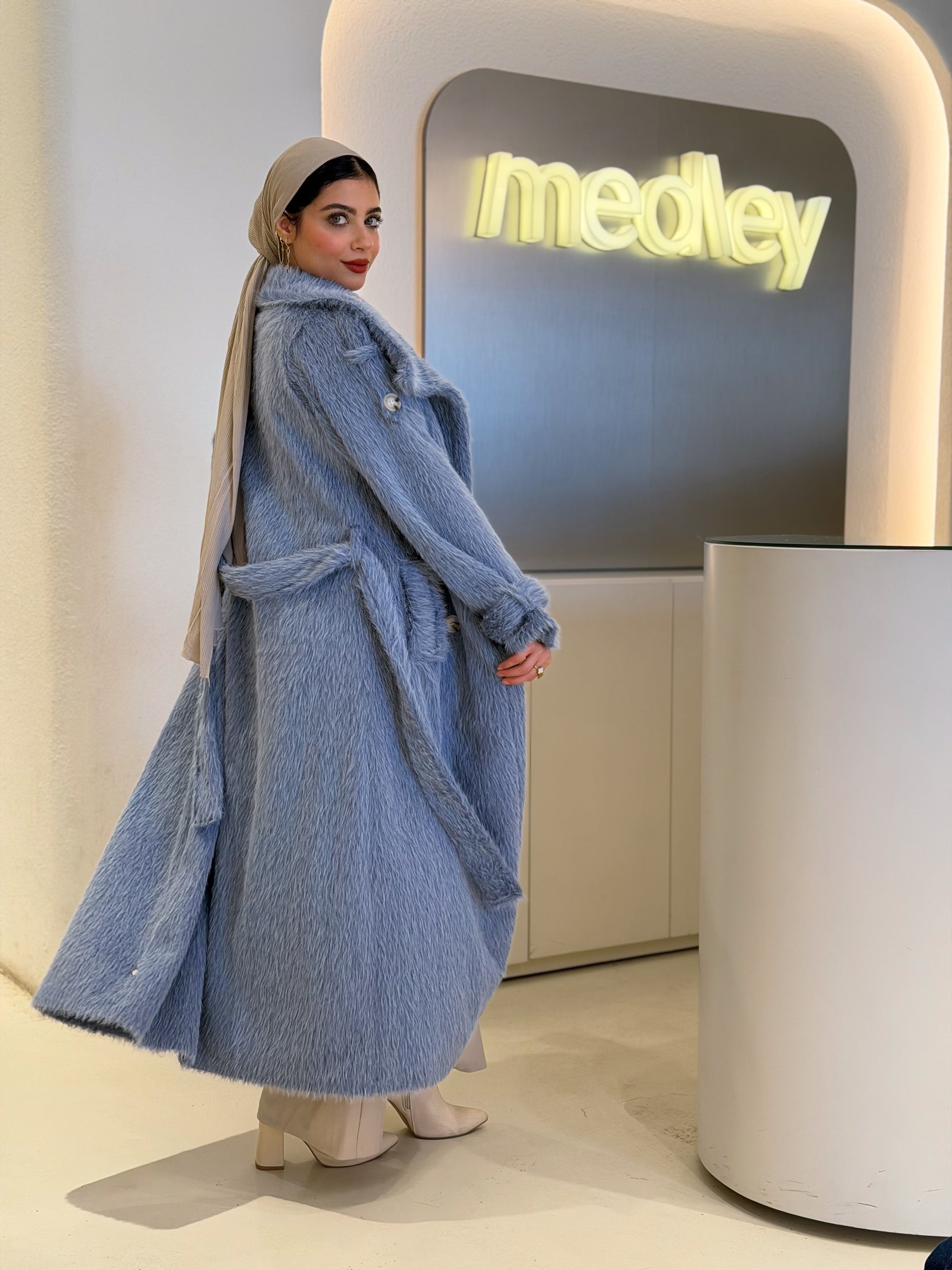 Cinderella Blue Fur Long Coat