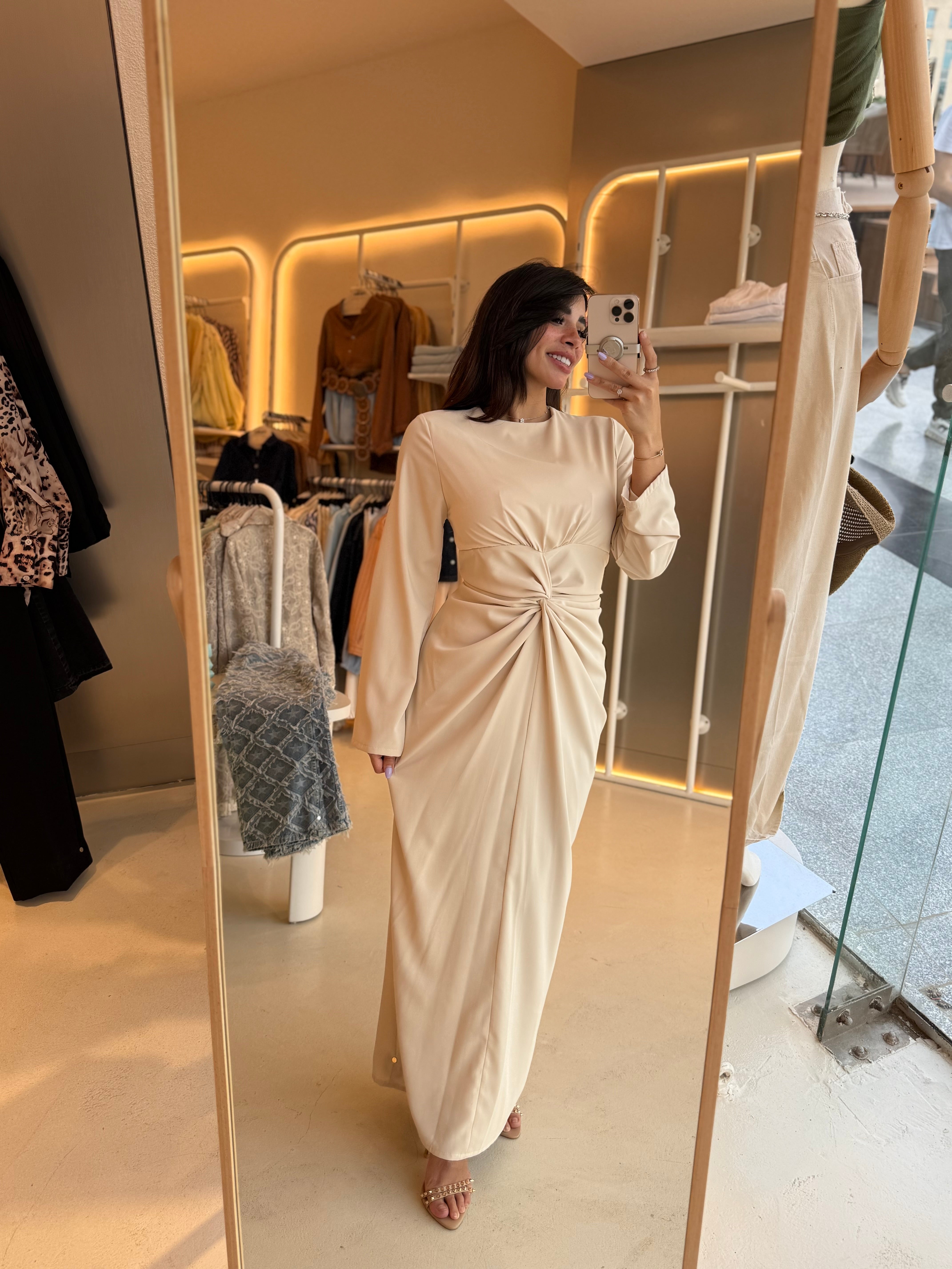 Long sleeves basic dress