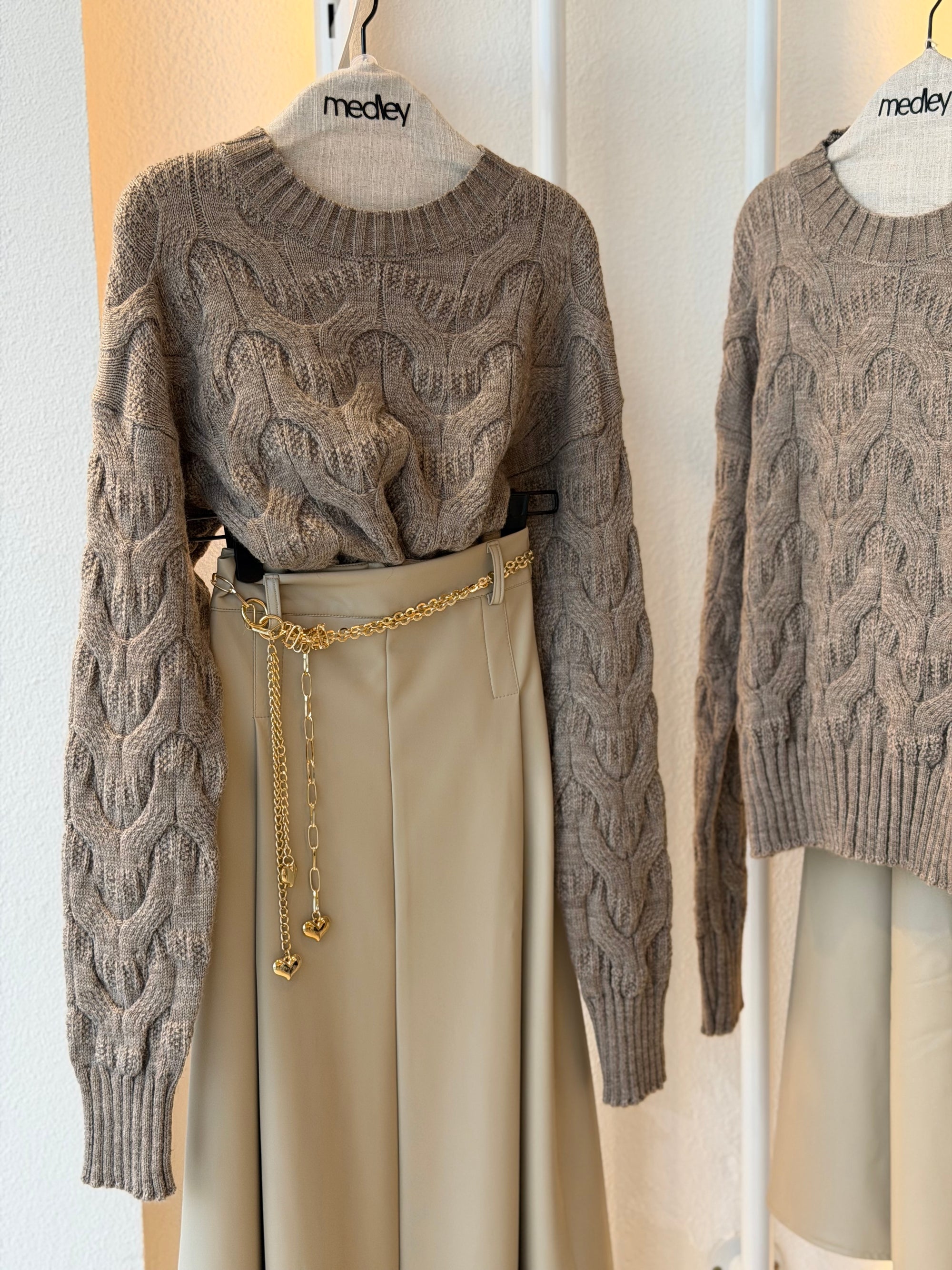 Cable Mohair Knit Pullover