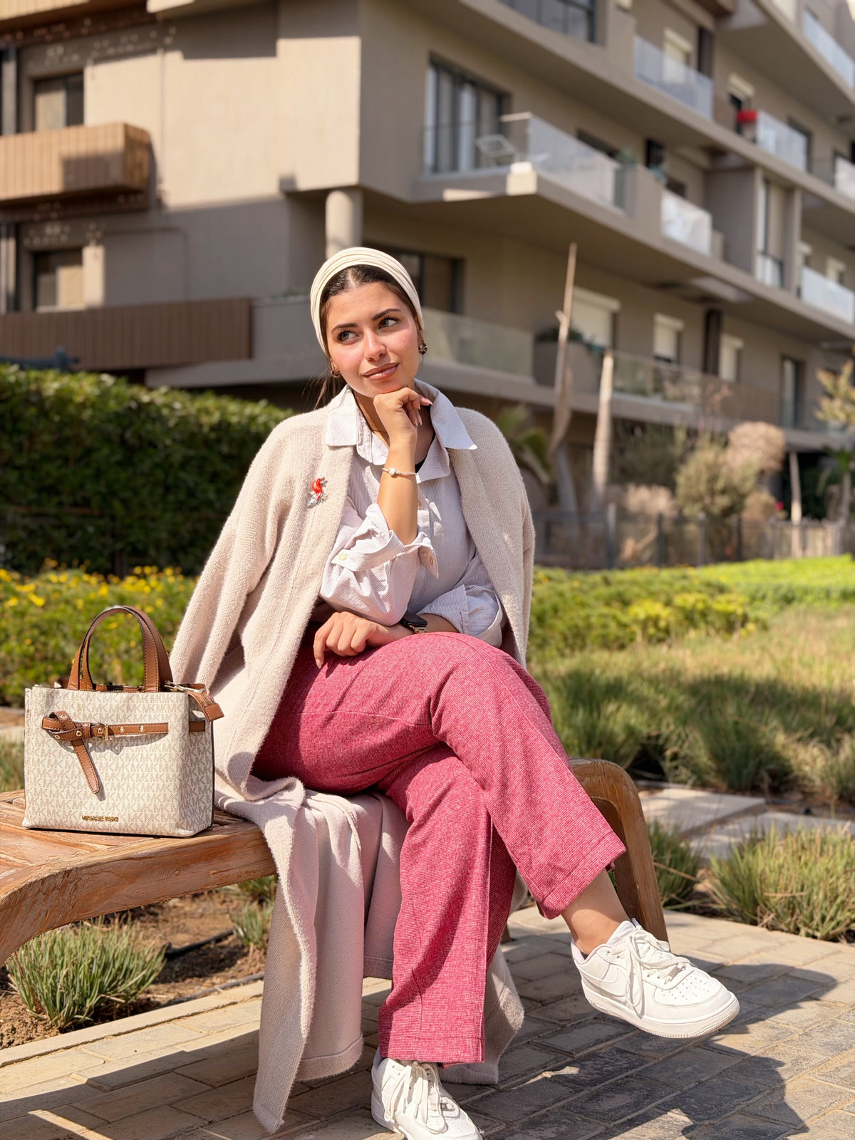 Luna wide leg pant (Rosewood)