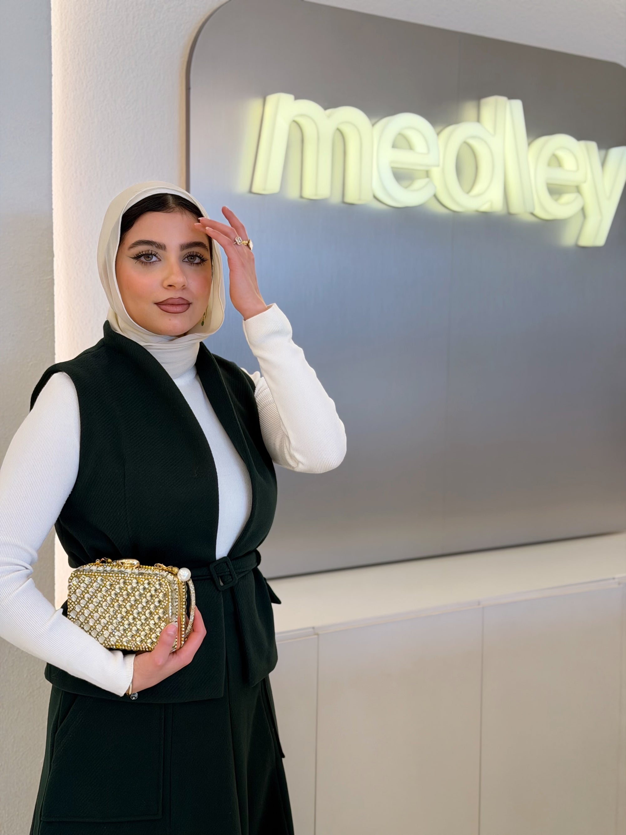 Full Wool Skirt Set With Belt