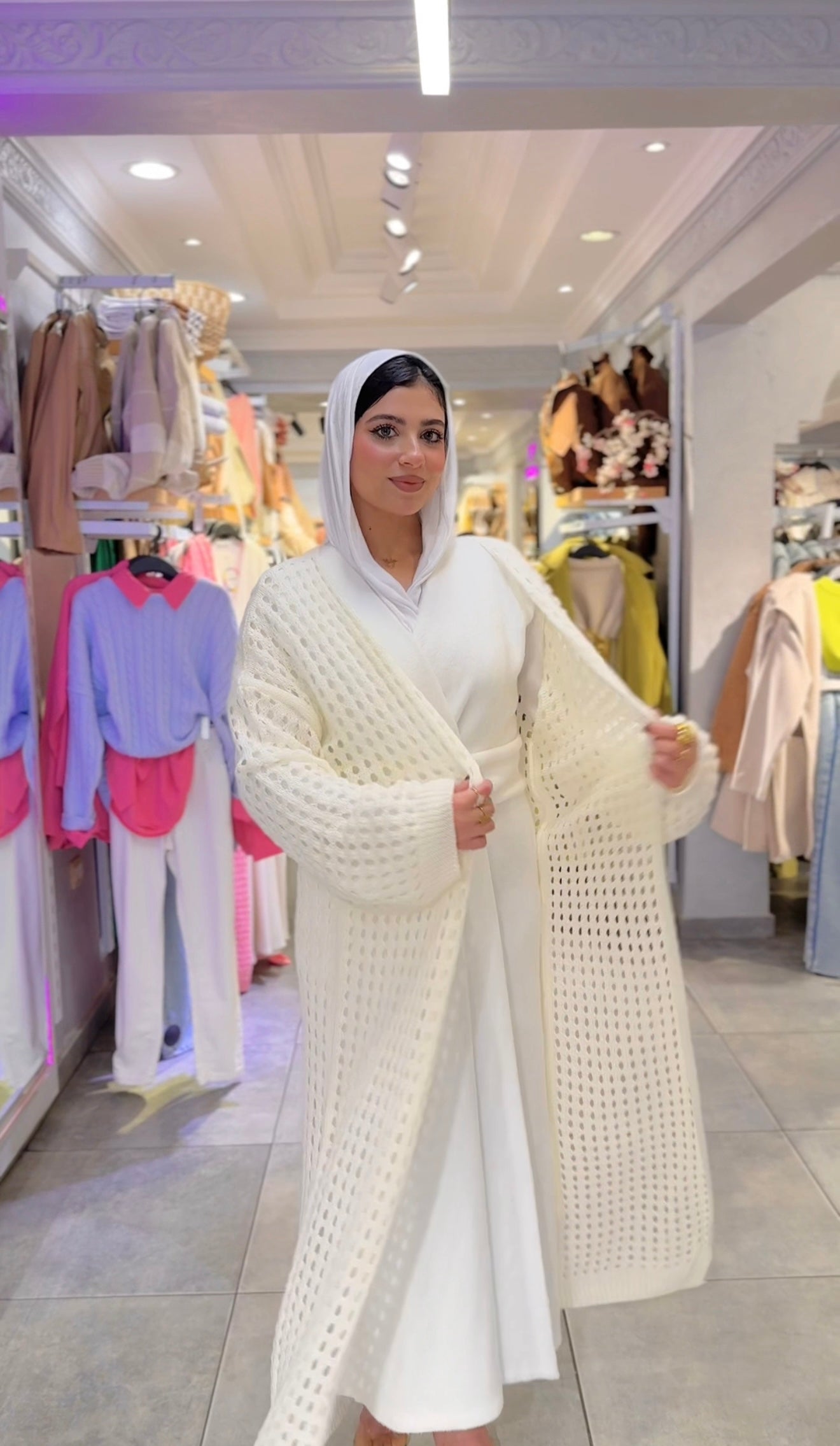 Knitted Mesh Cardigan