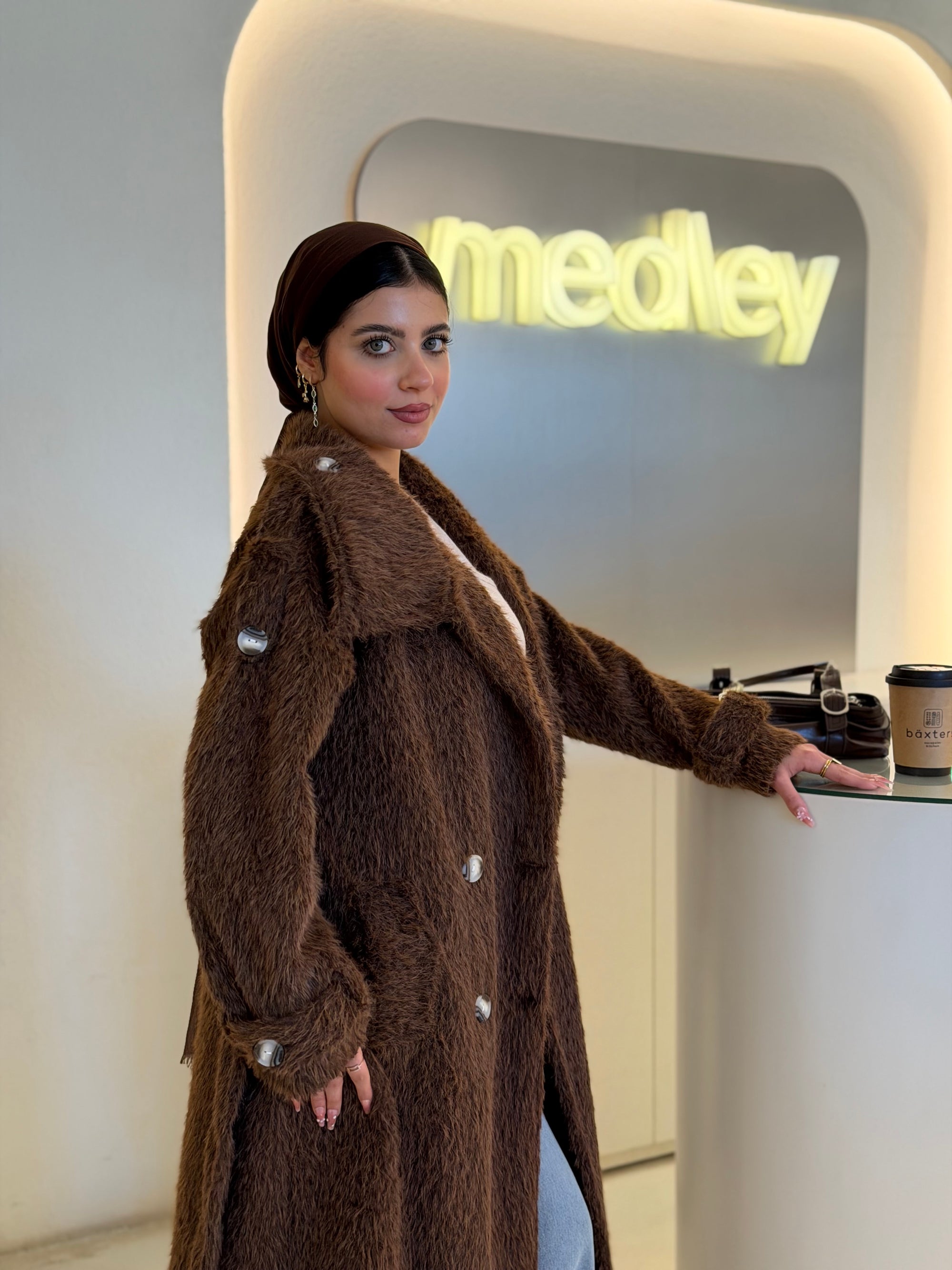 Luxe Fluff Fur Coat ( nutella )