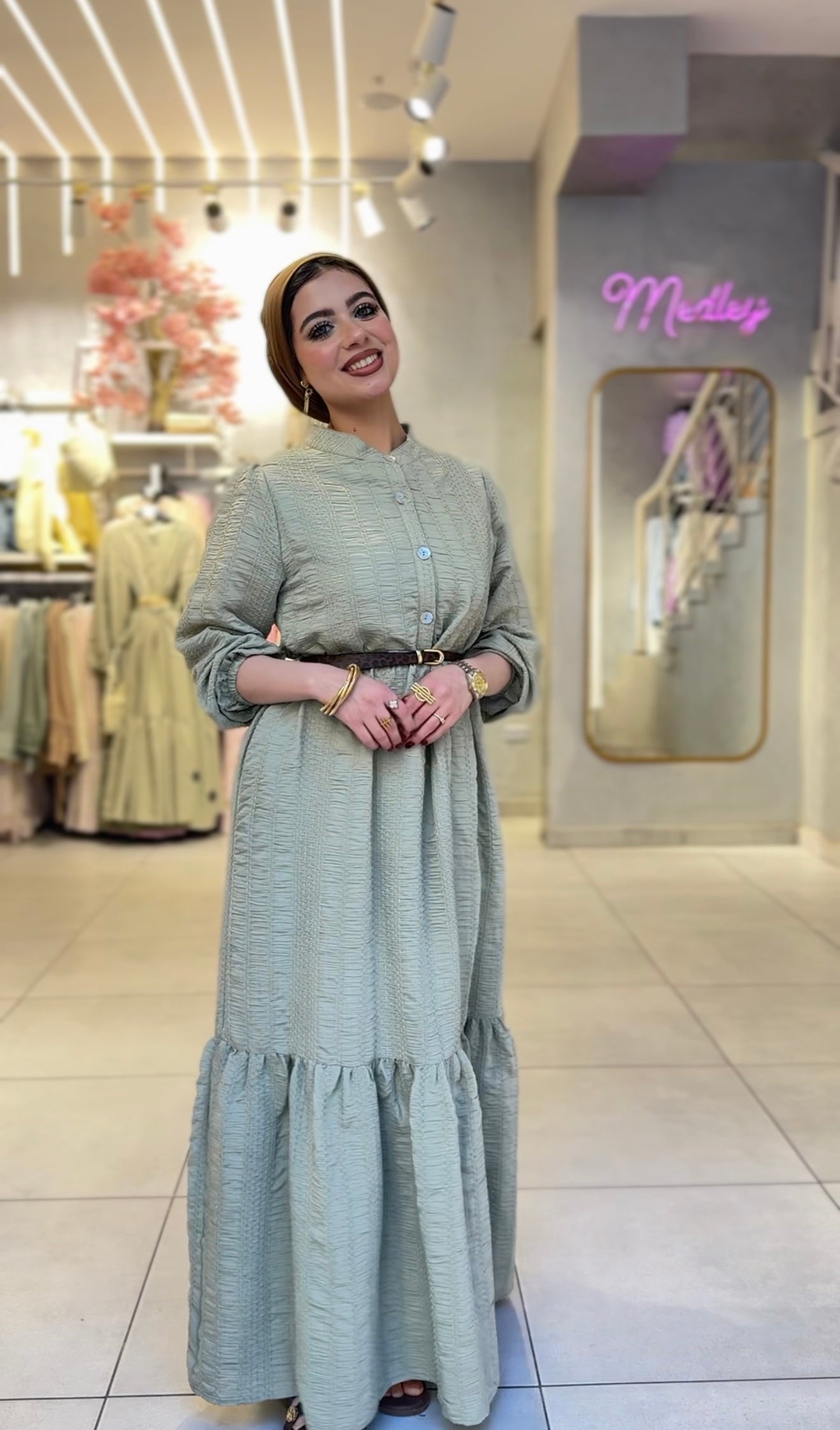 Textured Maxi Dress with Matching Gift Bag