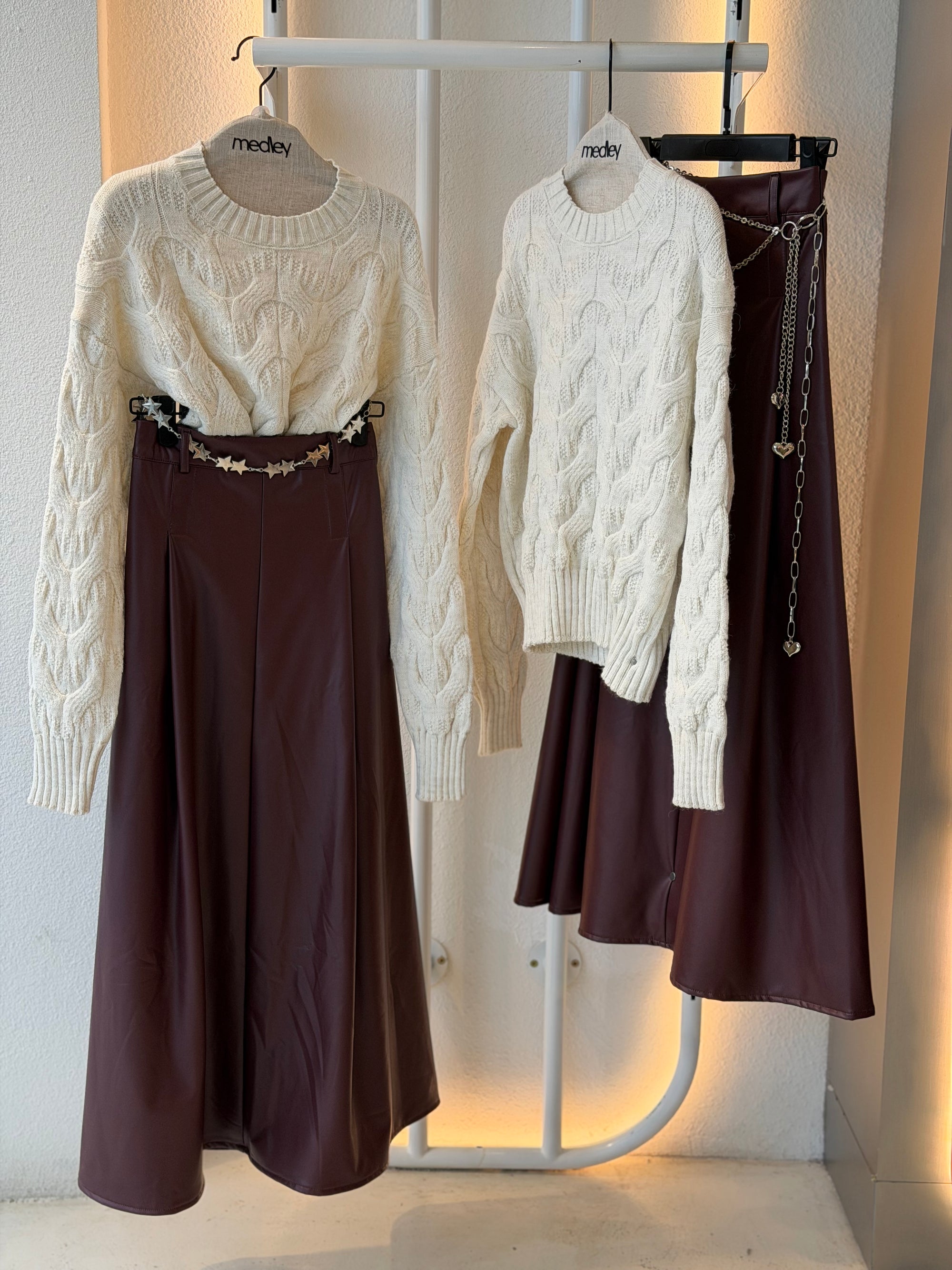 Cable Mohair Knit Pullover