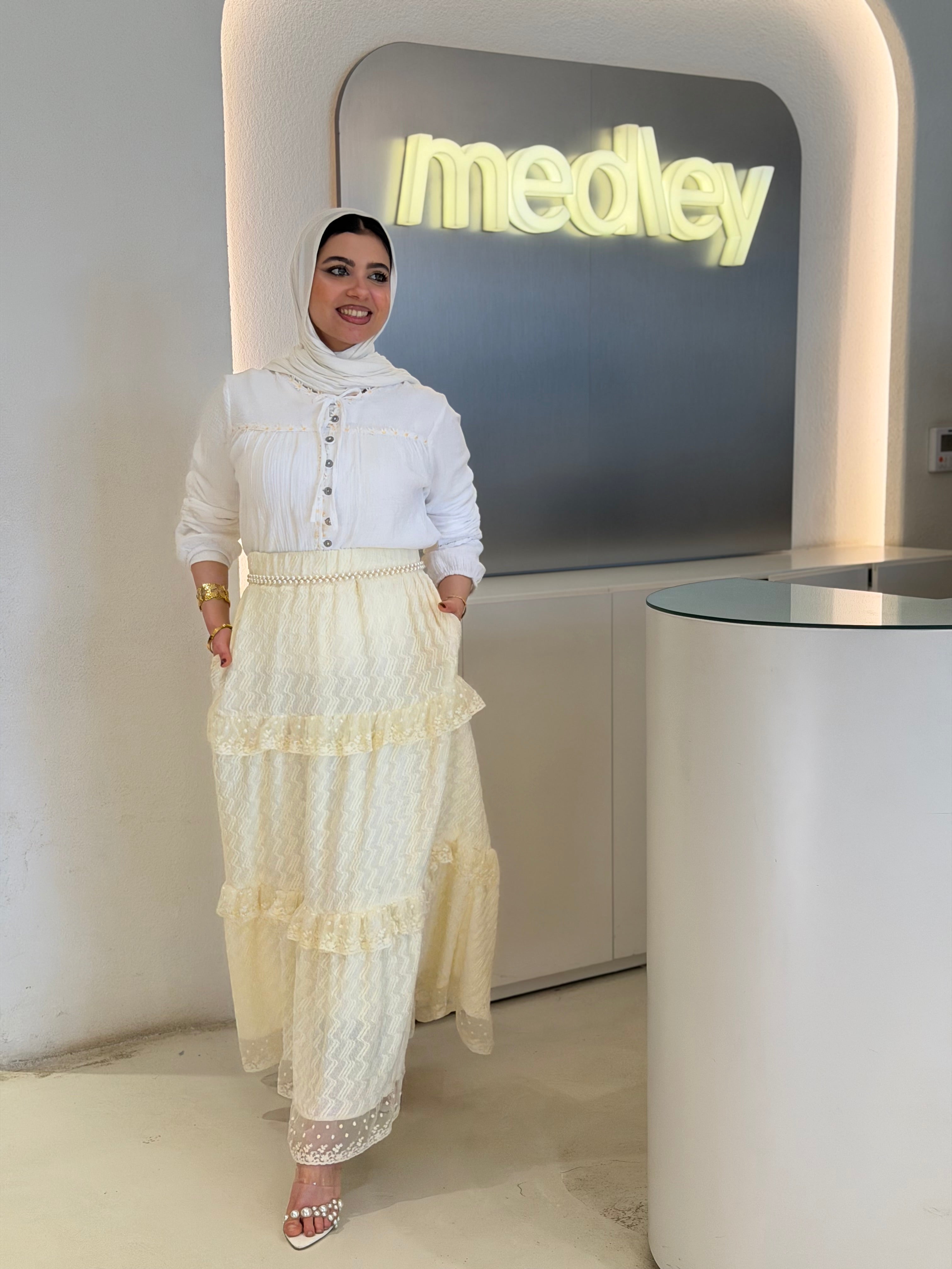 Butter Yellow Flowy Skirt