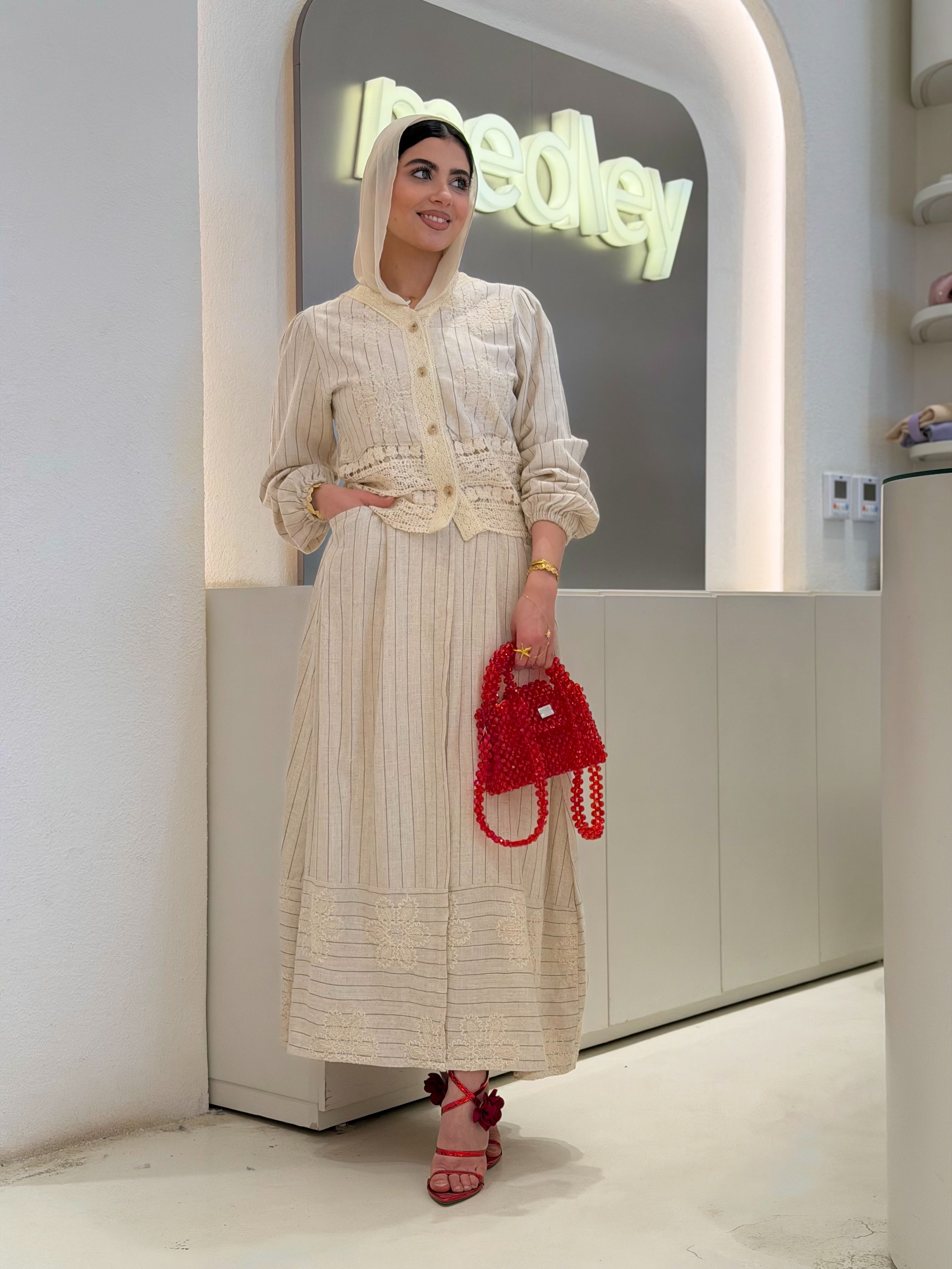 Linen Premium Skirt Set ( Two Pieces)