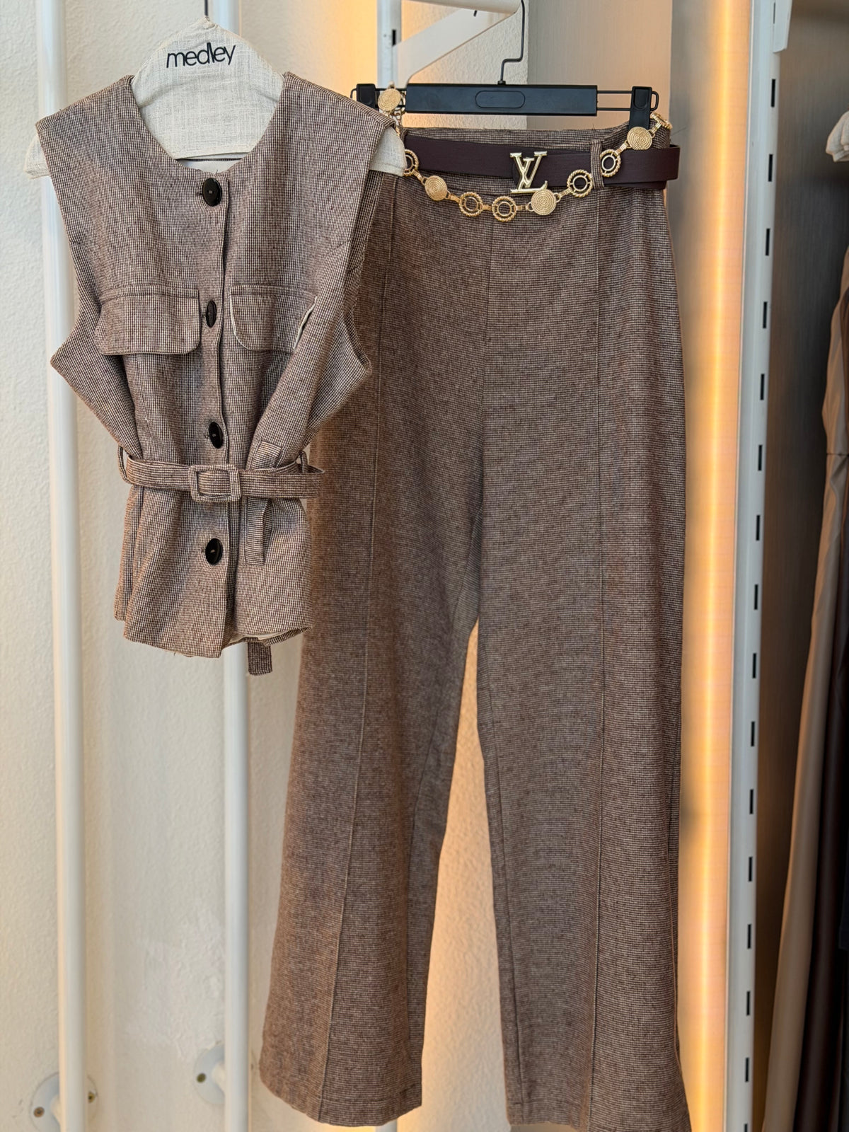 Luna wide leg pant (Brown)
