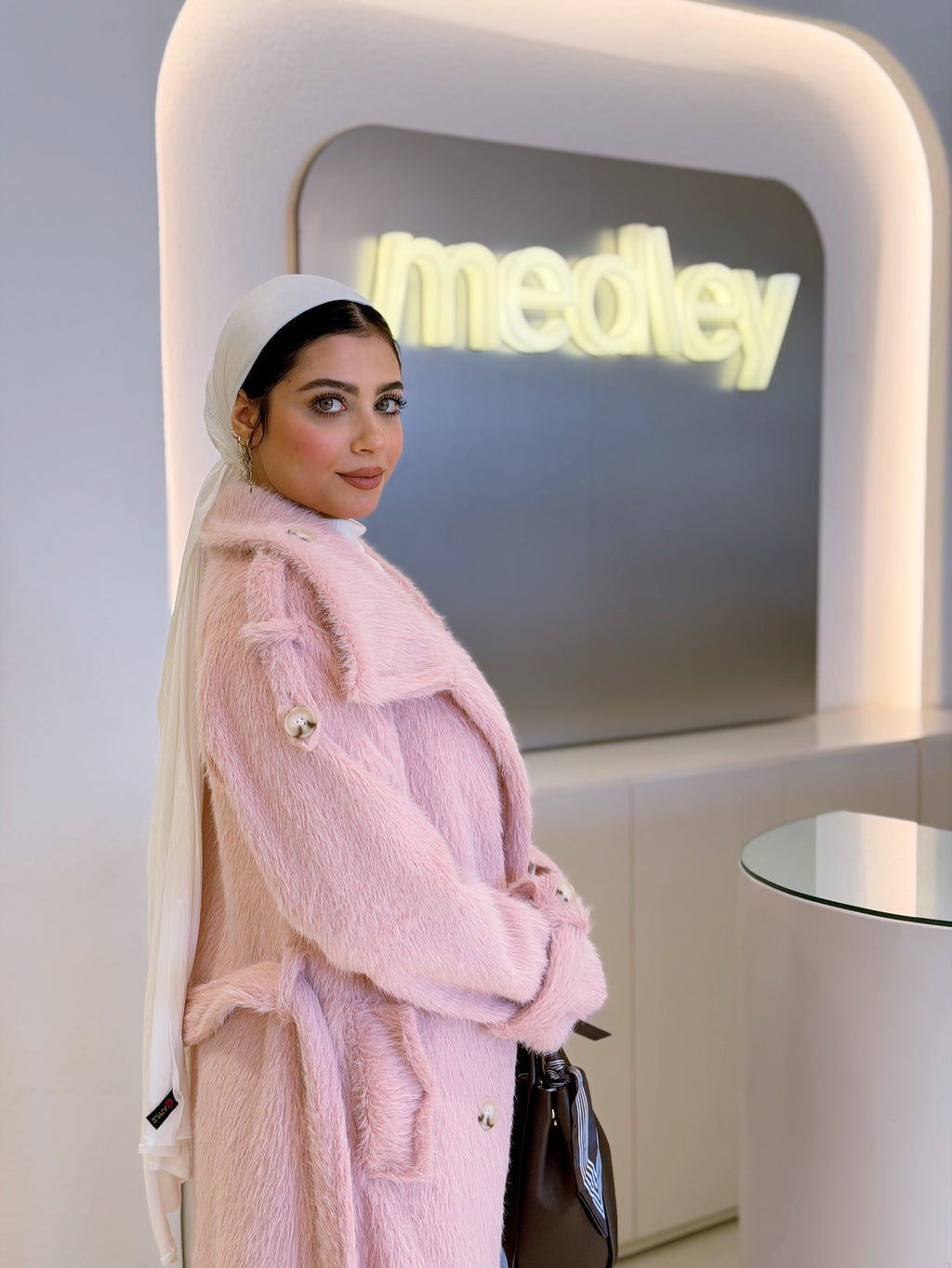 Baby Pink Long Fur Coat