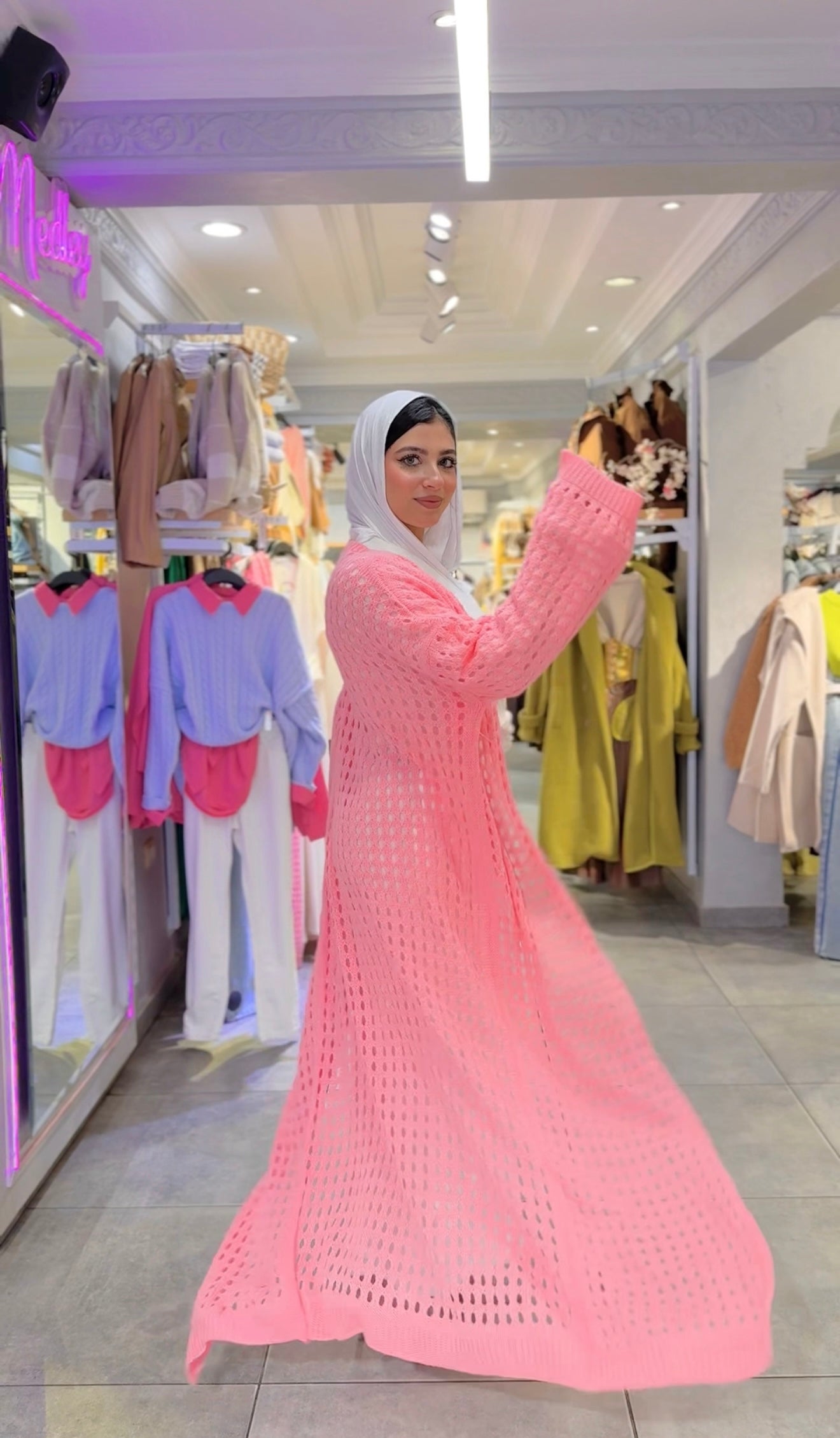 Knitted Mesh Cardigan