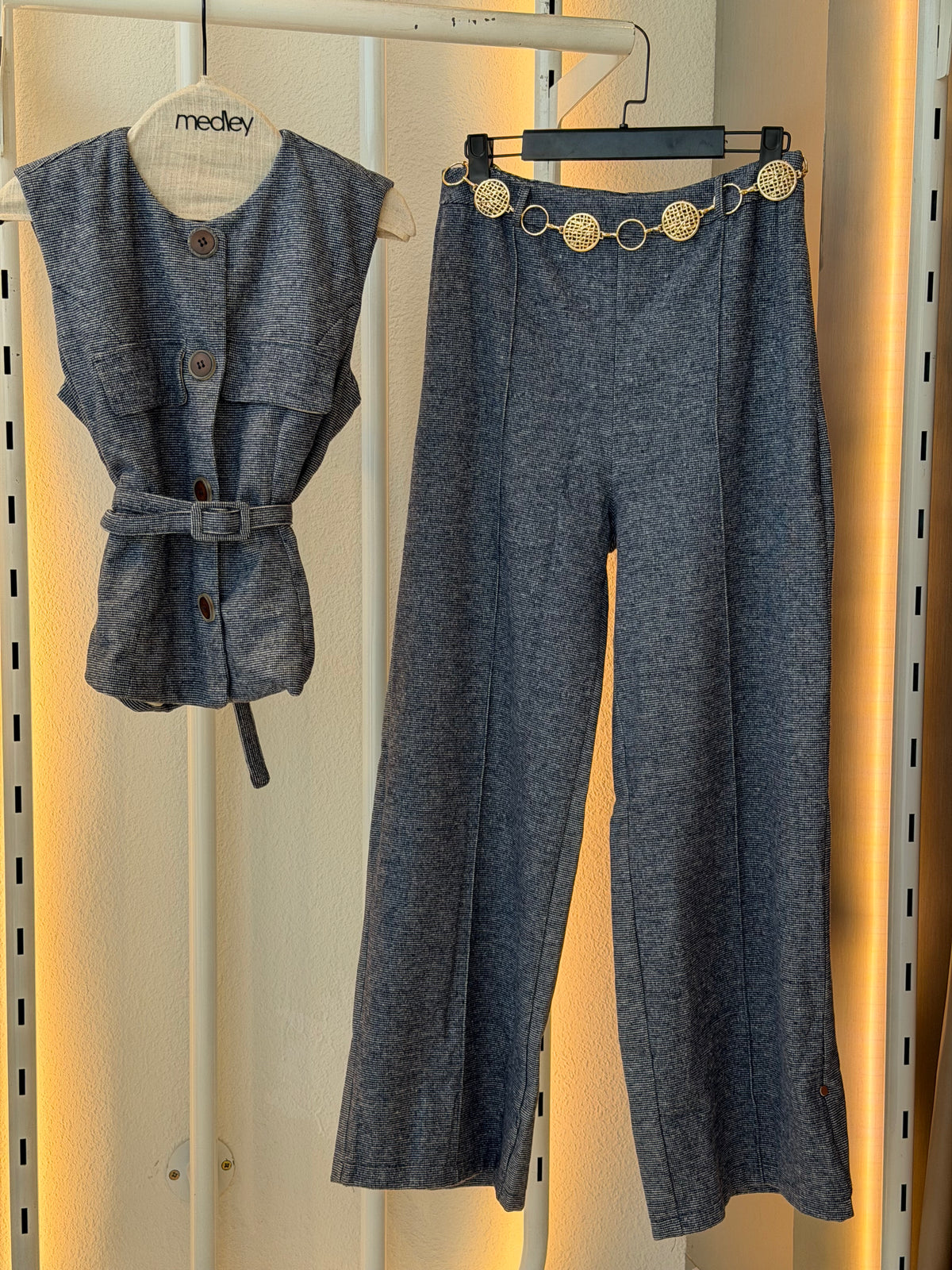 Luna wide leg pant (Navy)