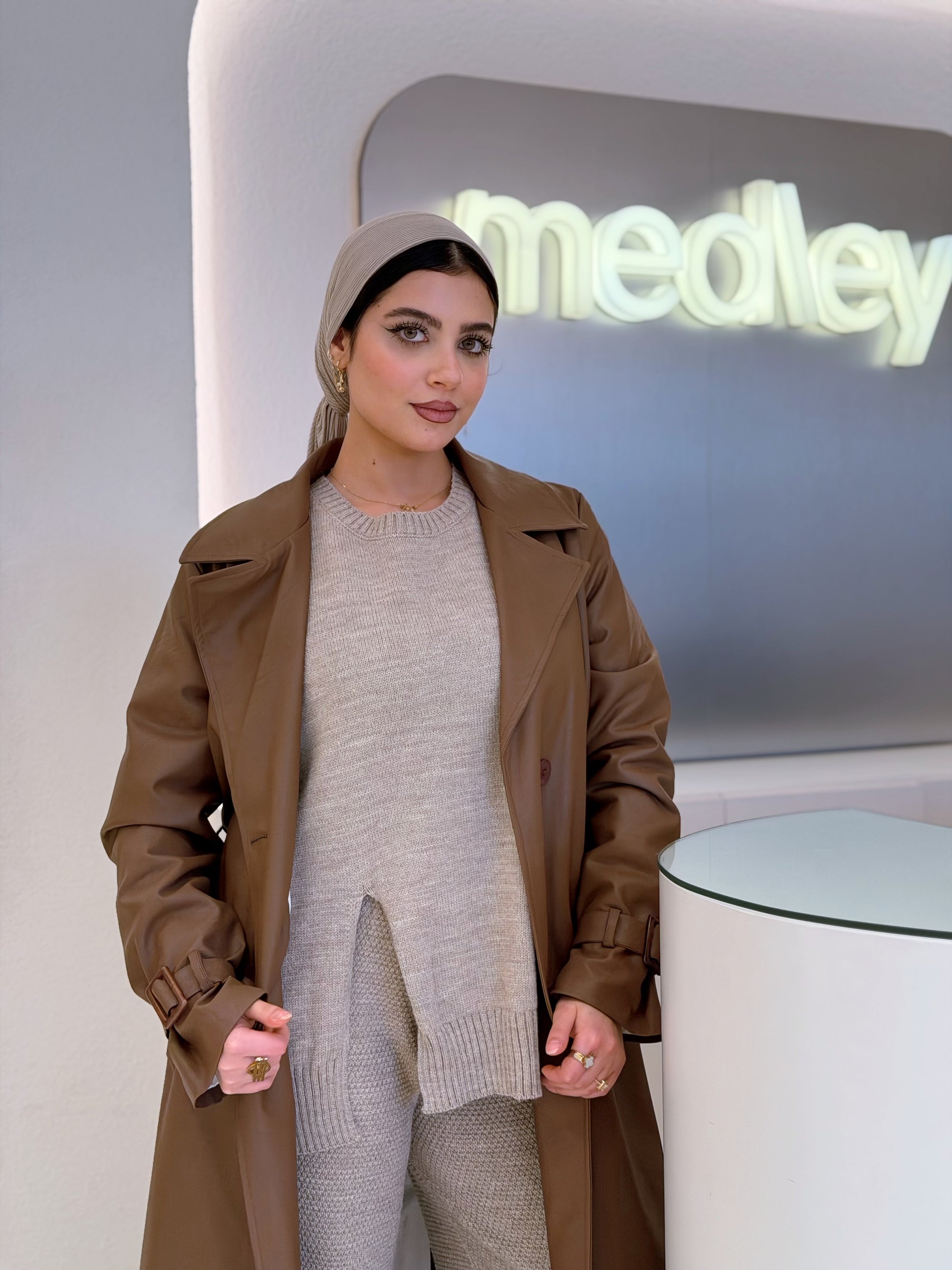 Leather Slim Fit Coat