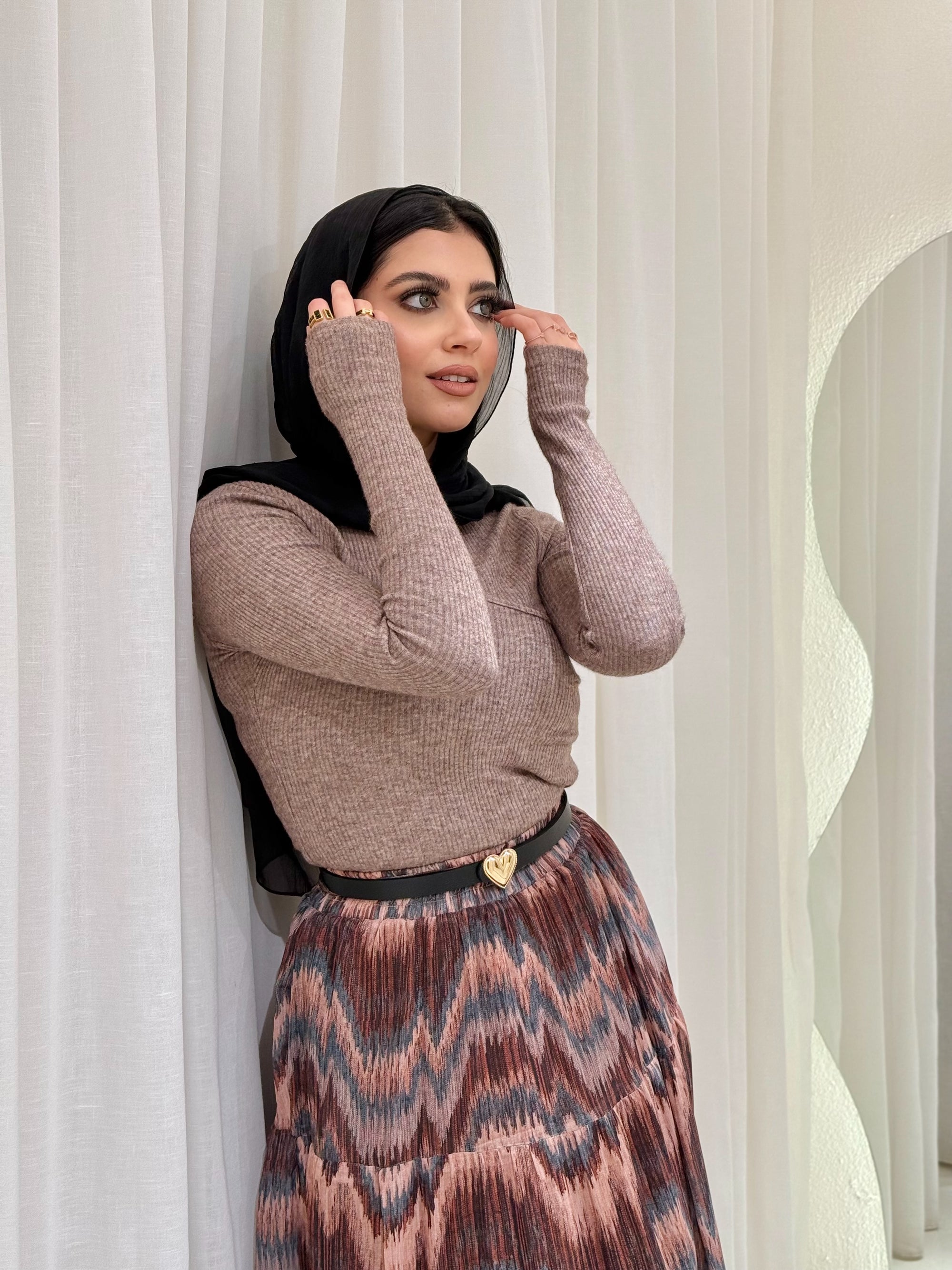 Button-Detail Ribbed Top