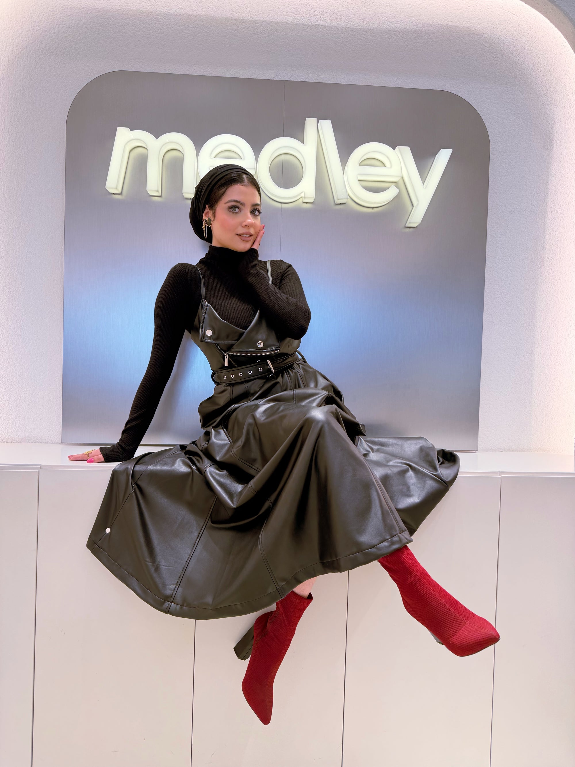 Leather Dress ( Black )