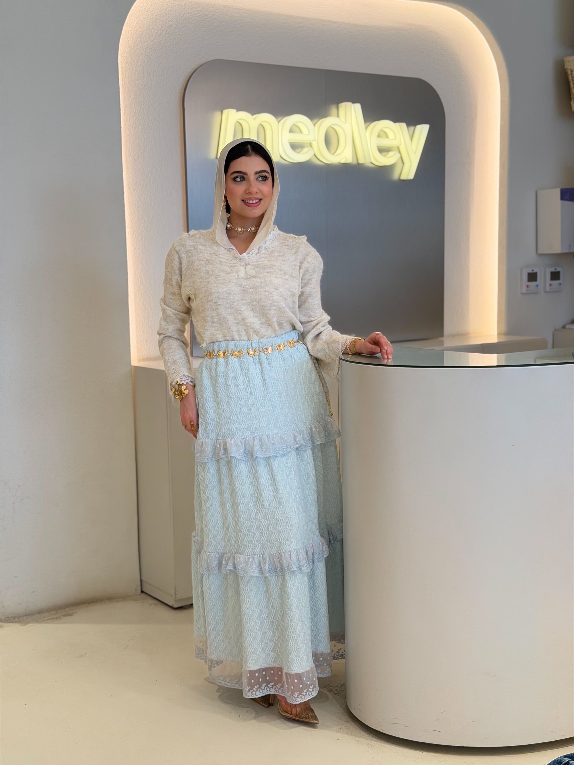 Dantel End Flowy Skirt