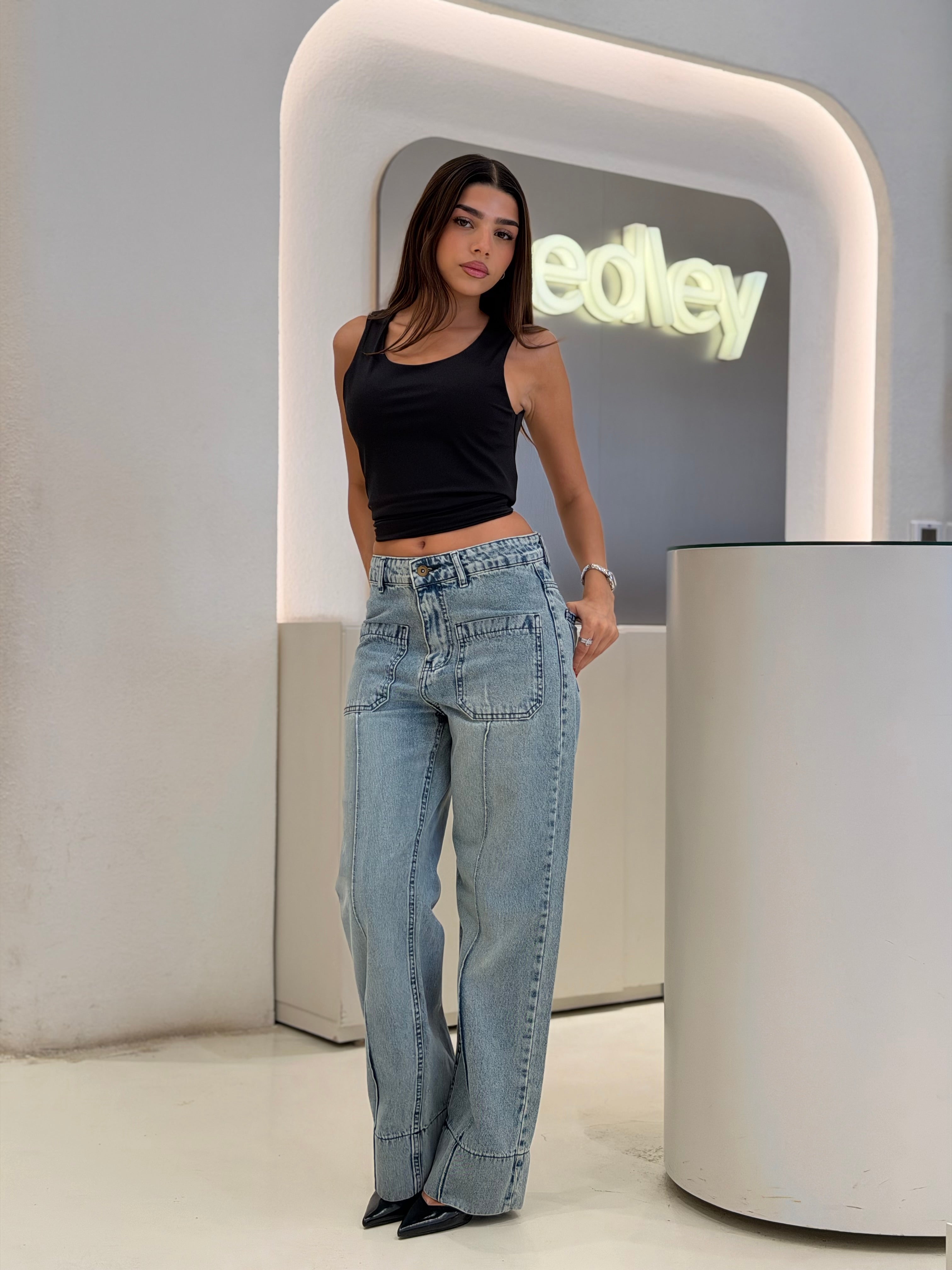 TwoPocket Straight Jeans
