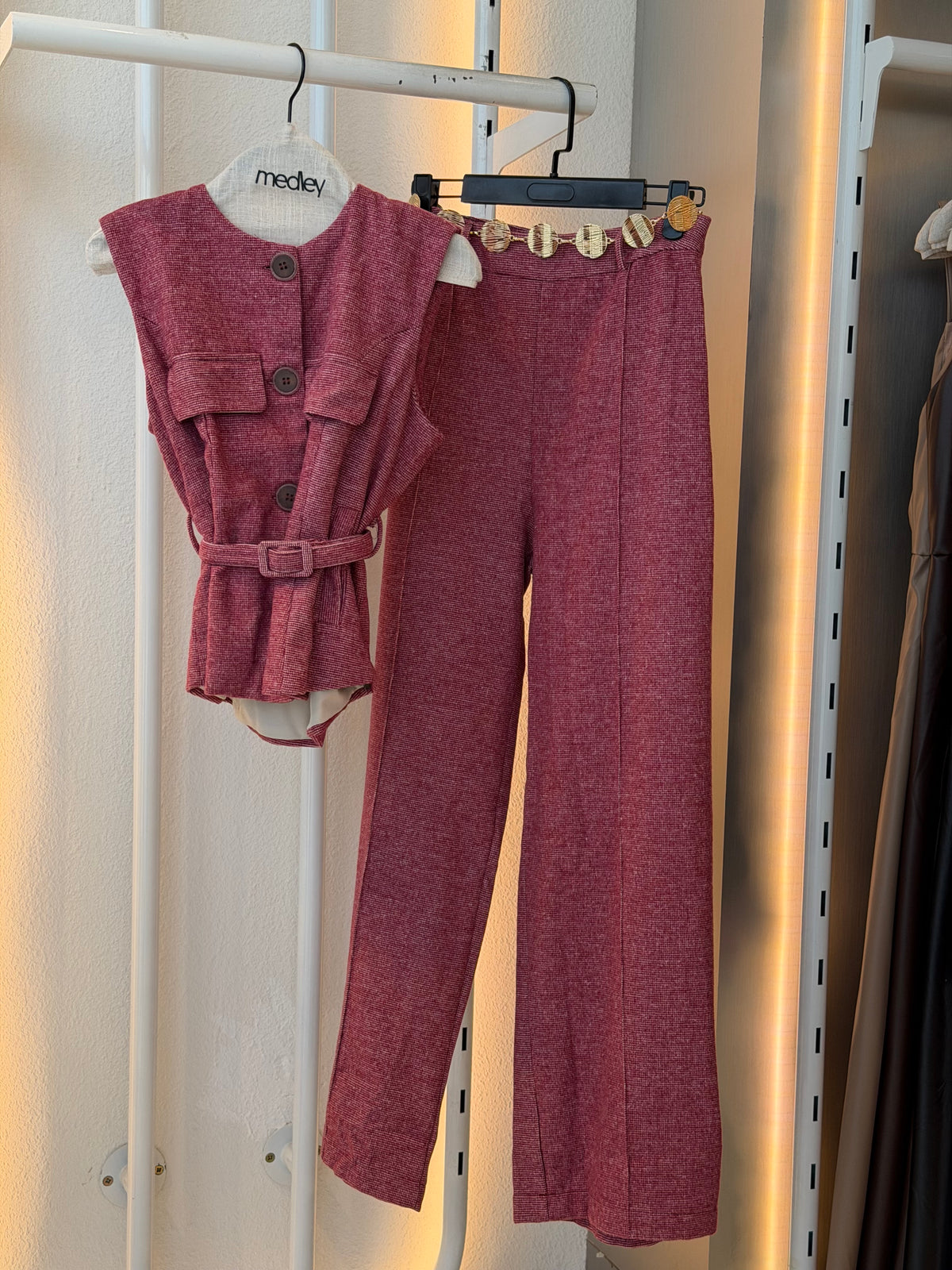 Luna wide leg pant (Rosewood)
