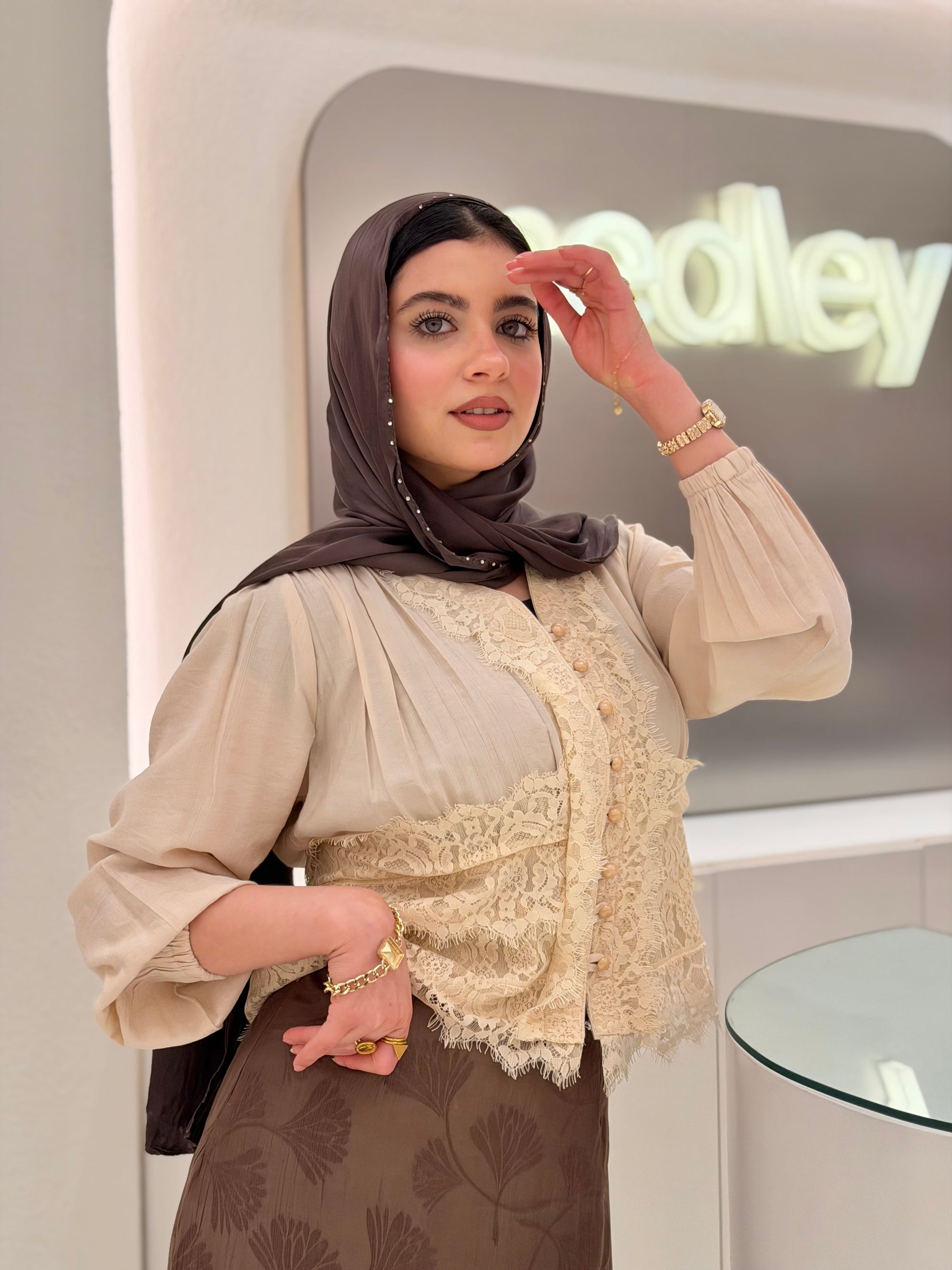 Dantel End Blouse ( Beige )