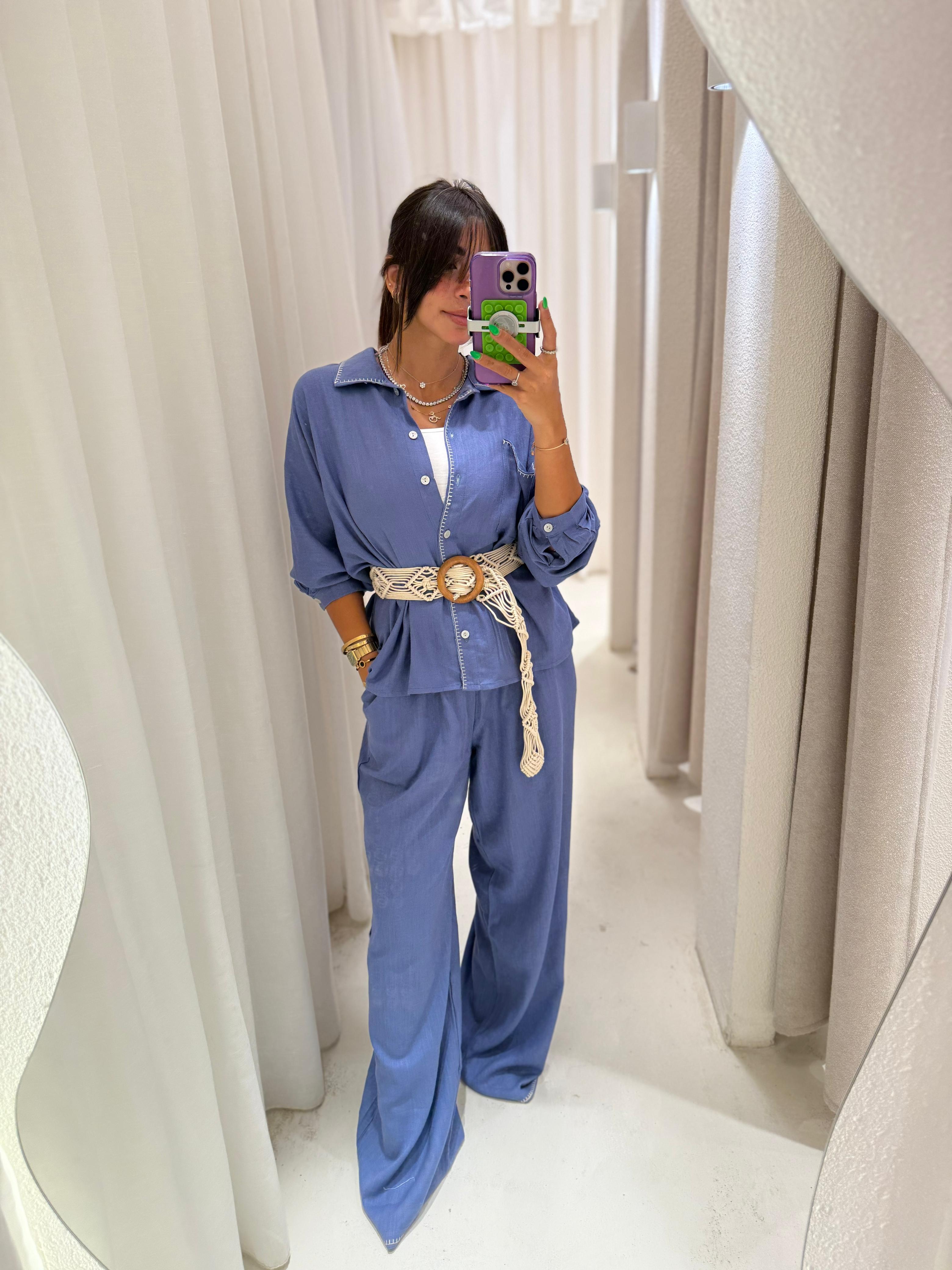 Linen embroidery Shirt