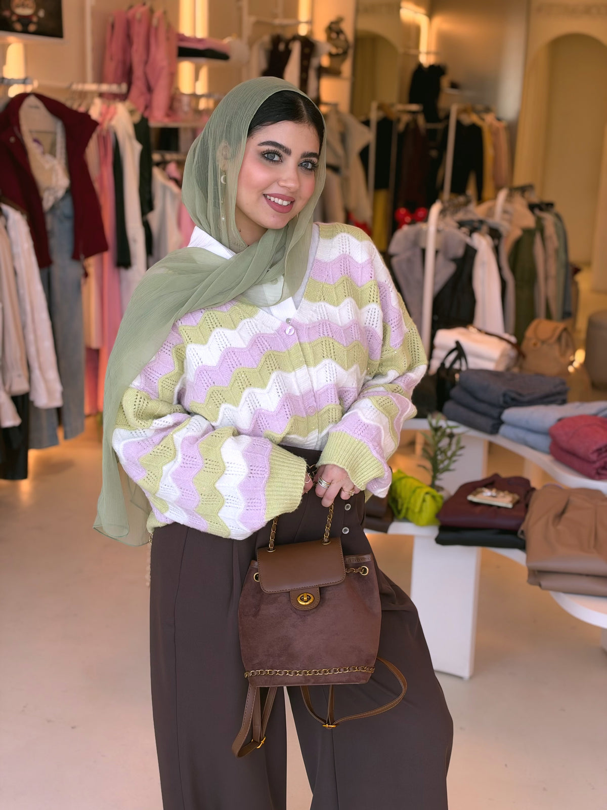 Sugar Rush Mohair Cardigan in Pistachio Lilac by Medley Fashion, photo 4