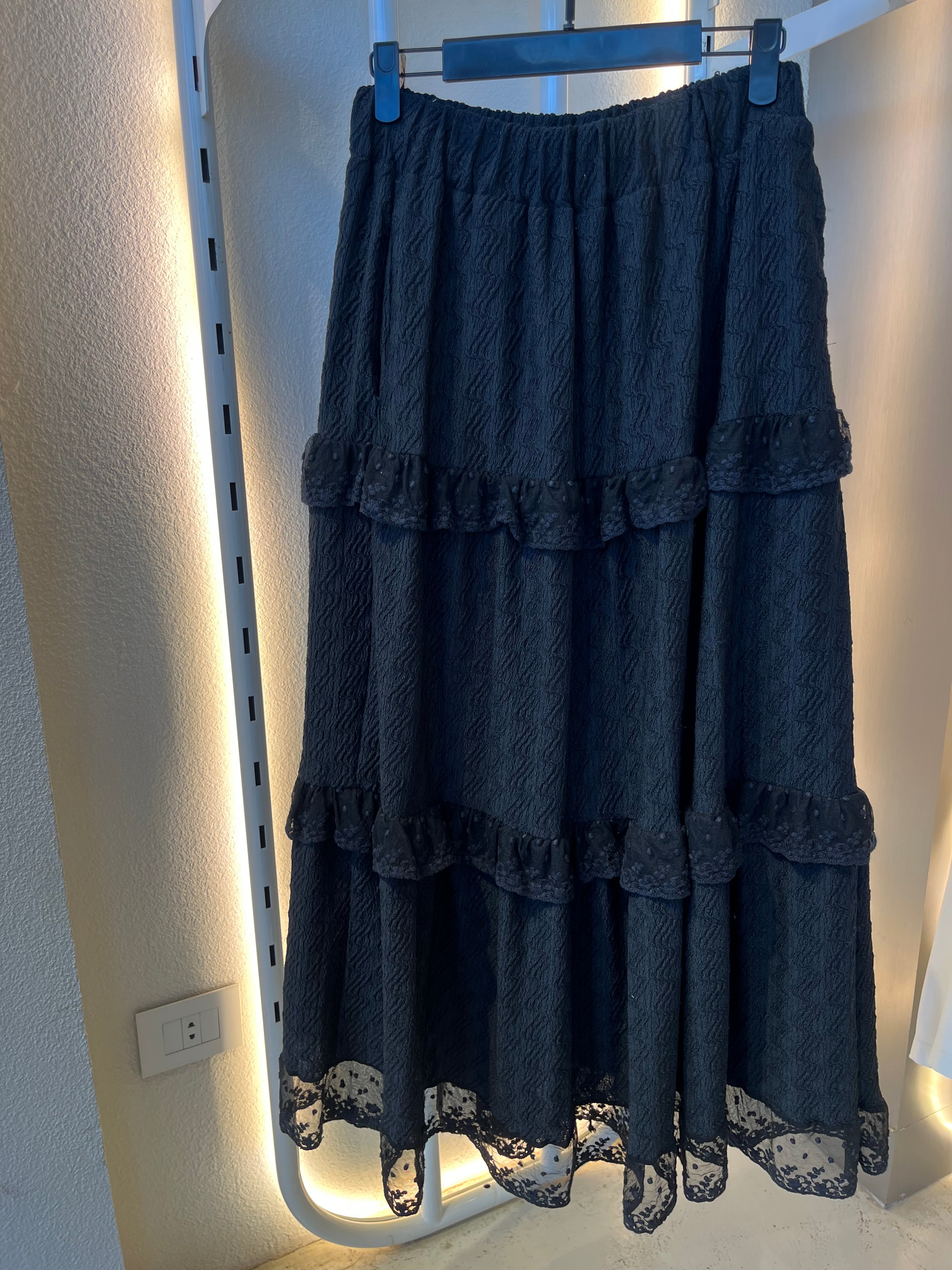 Black Ruffle Skirt