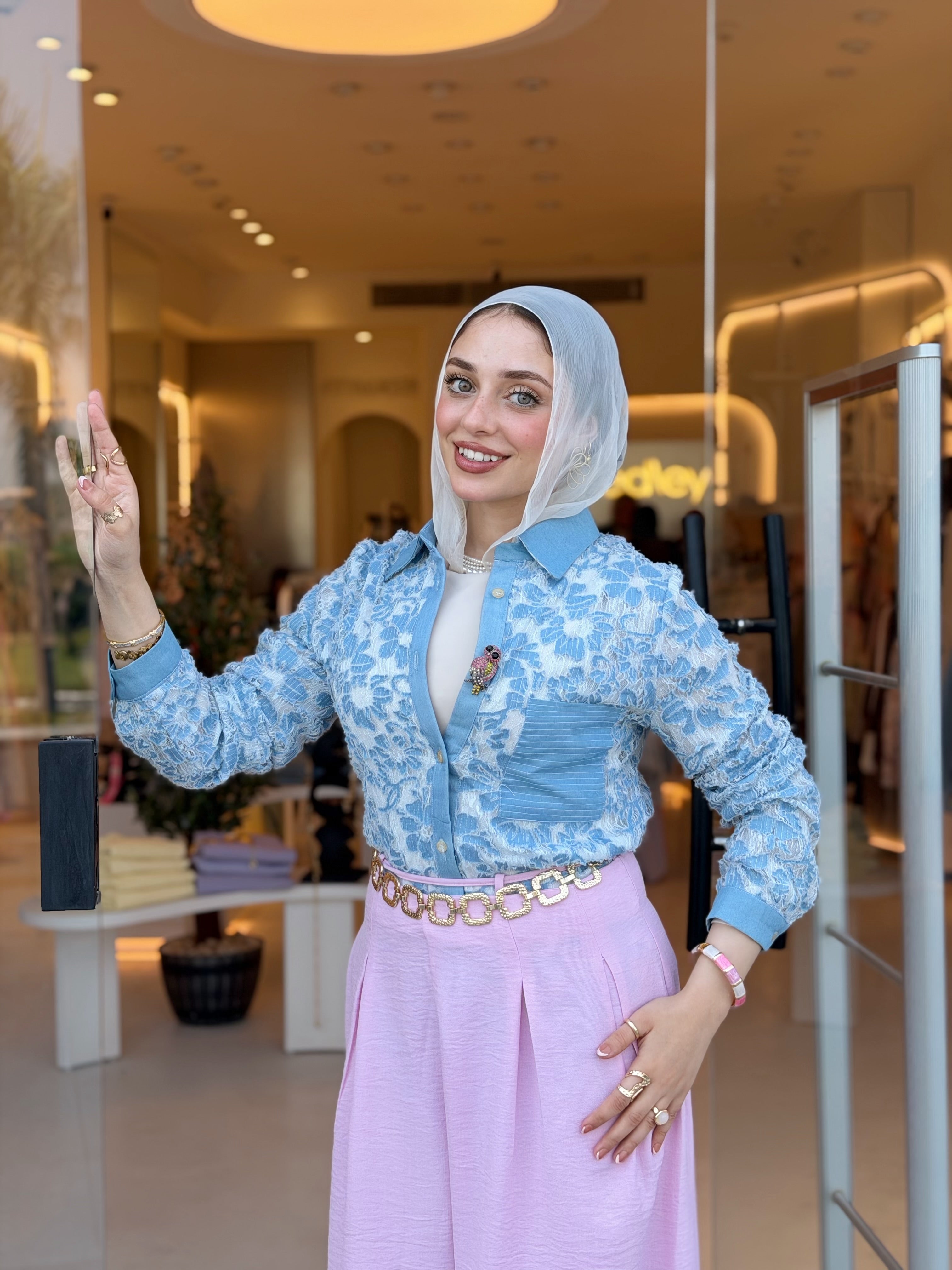 Bloom Stitches Blouse ( Ice )