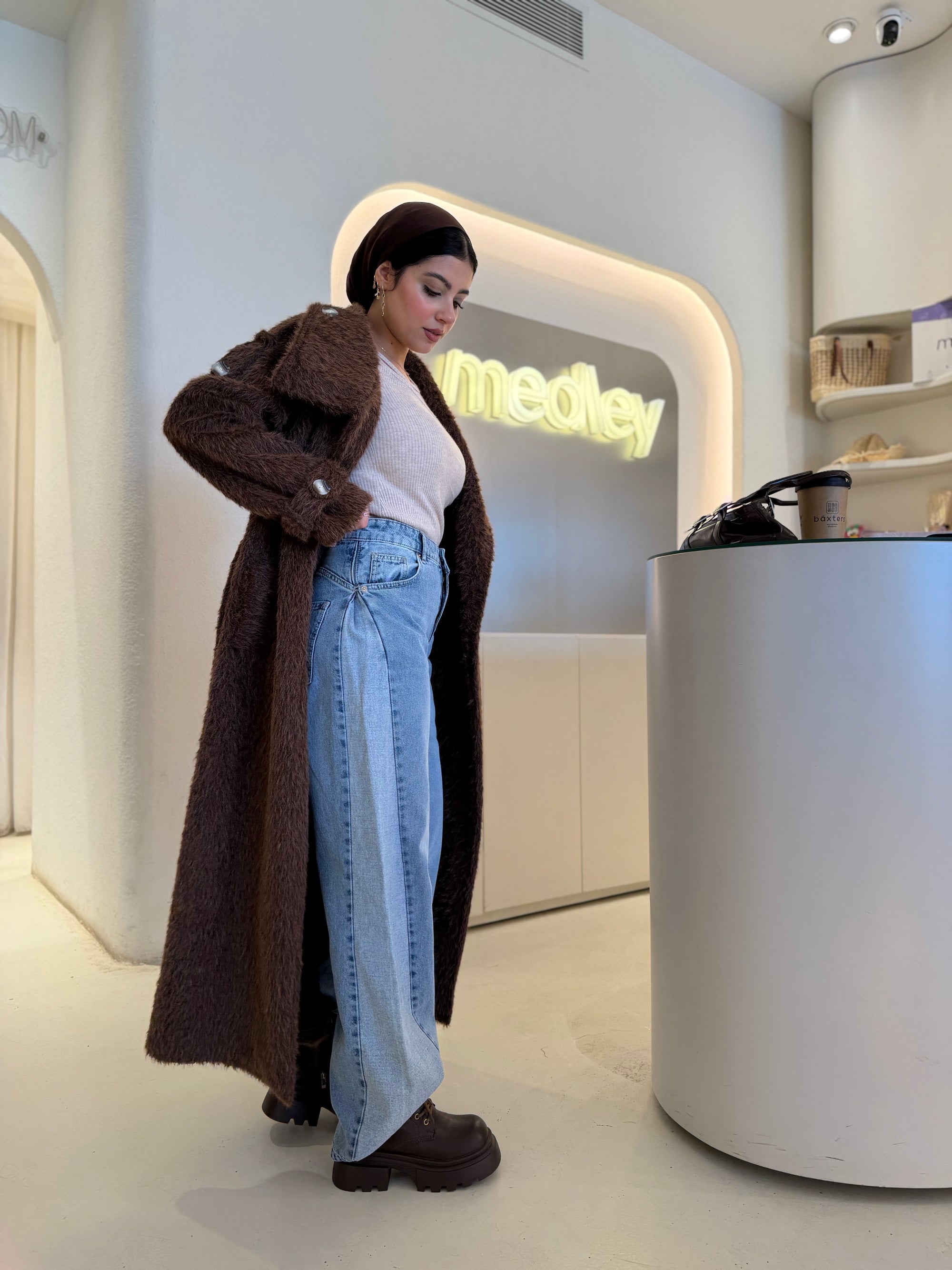 Luxe Fluff Fur Coat ( nutella )