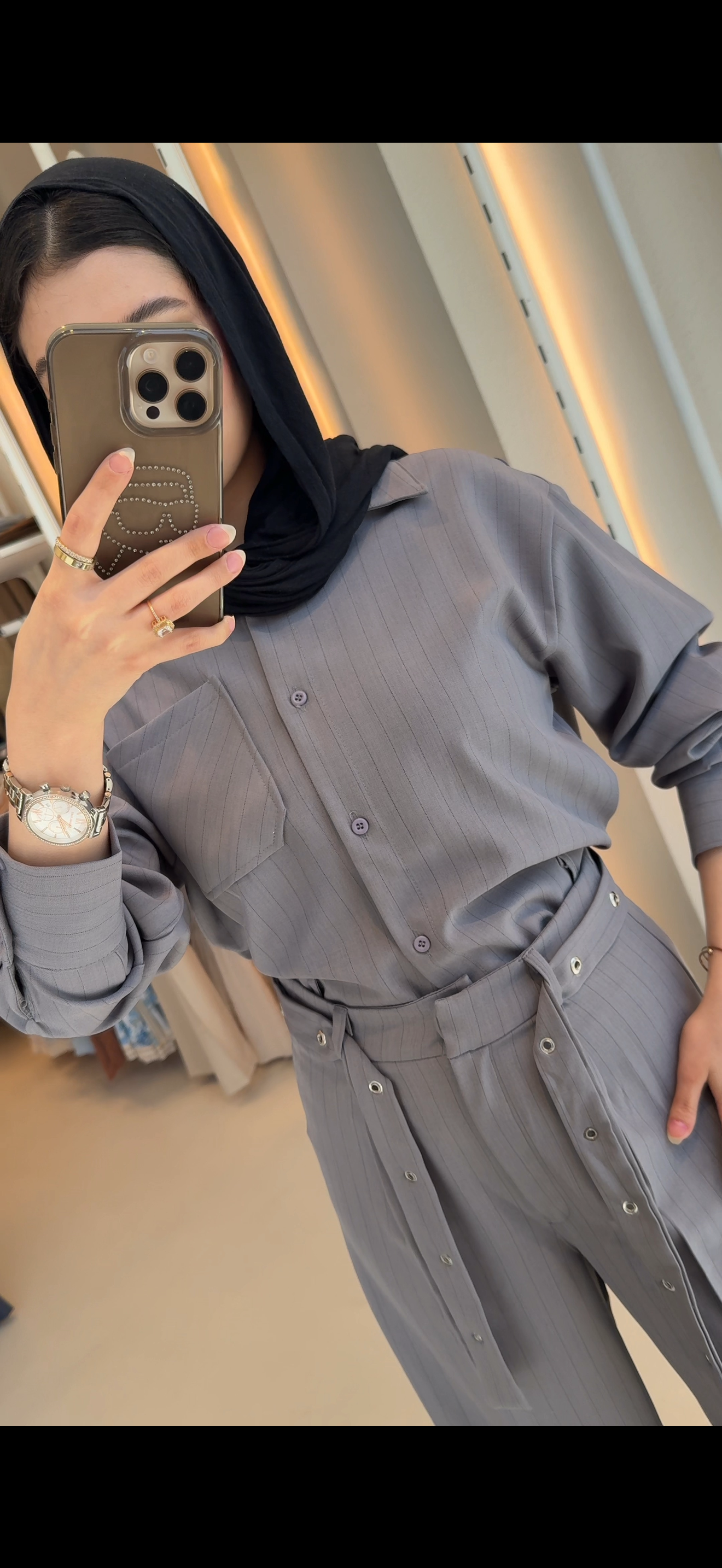 2pcs striped set blouse & pants