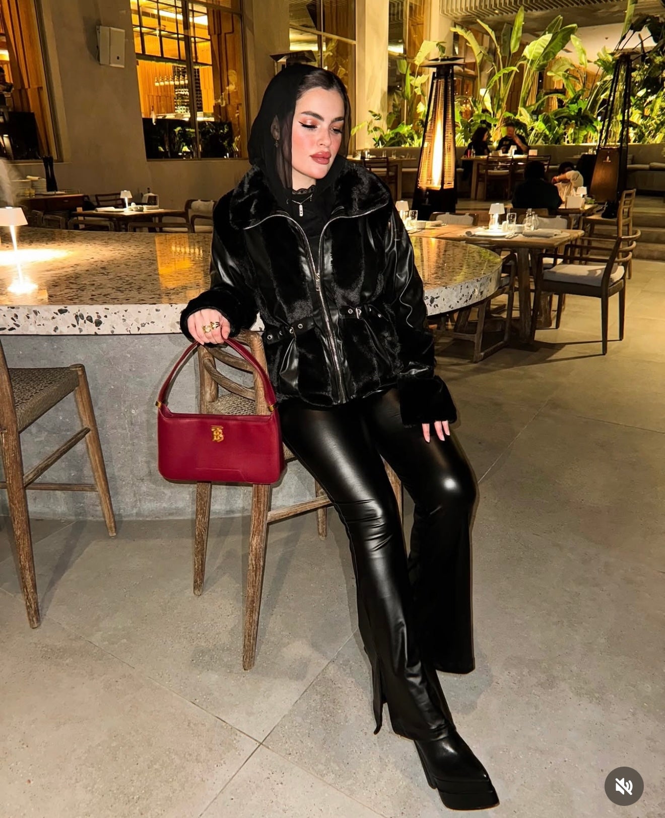 Flare leather Pants