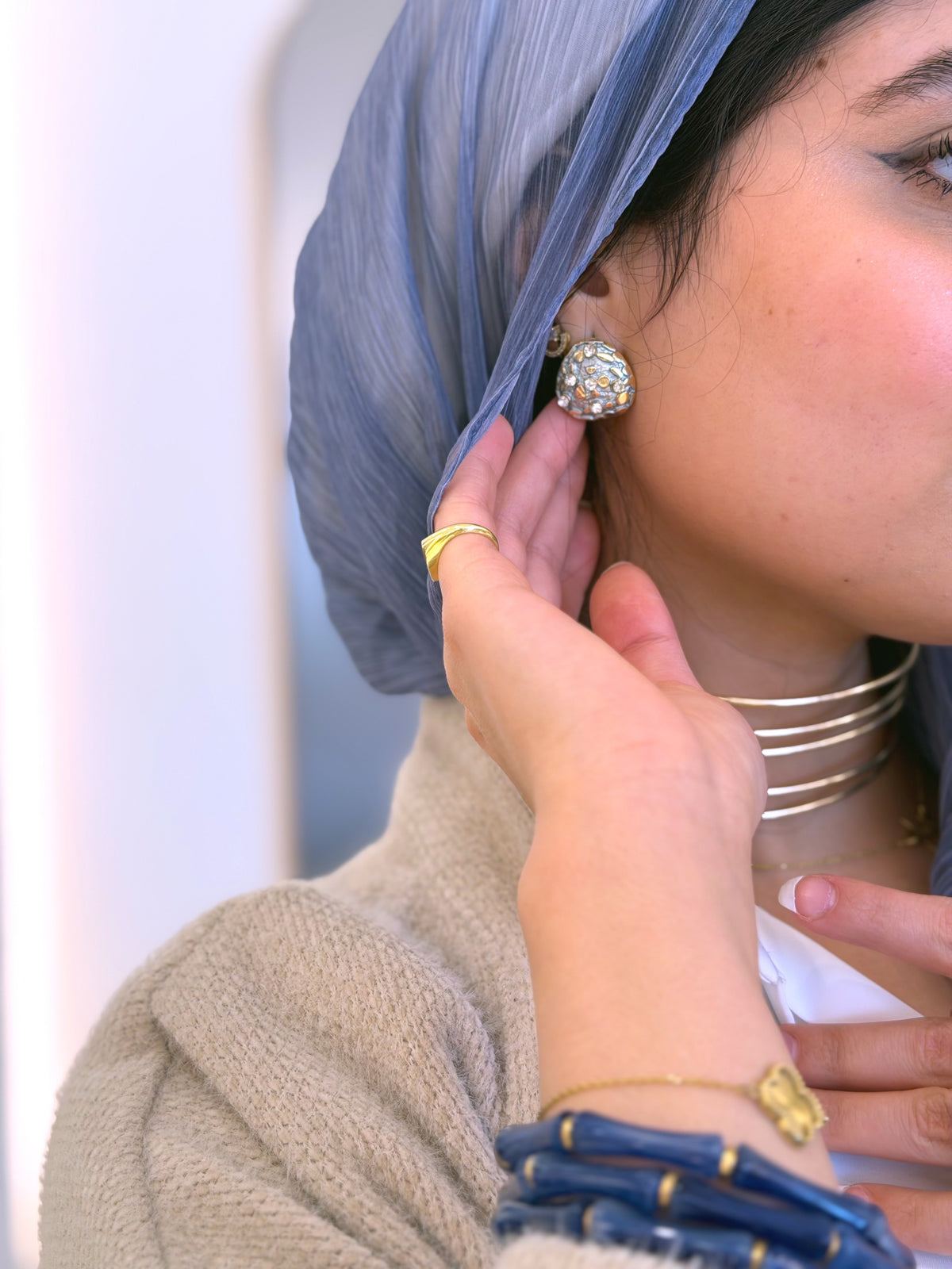 Crystal Dome Earrings