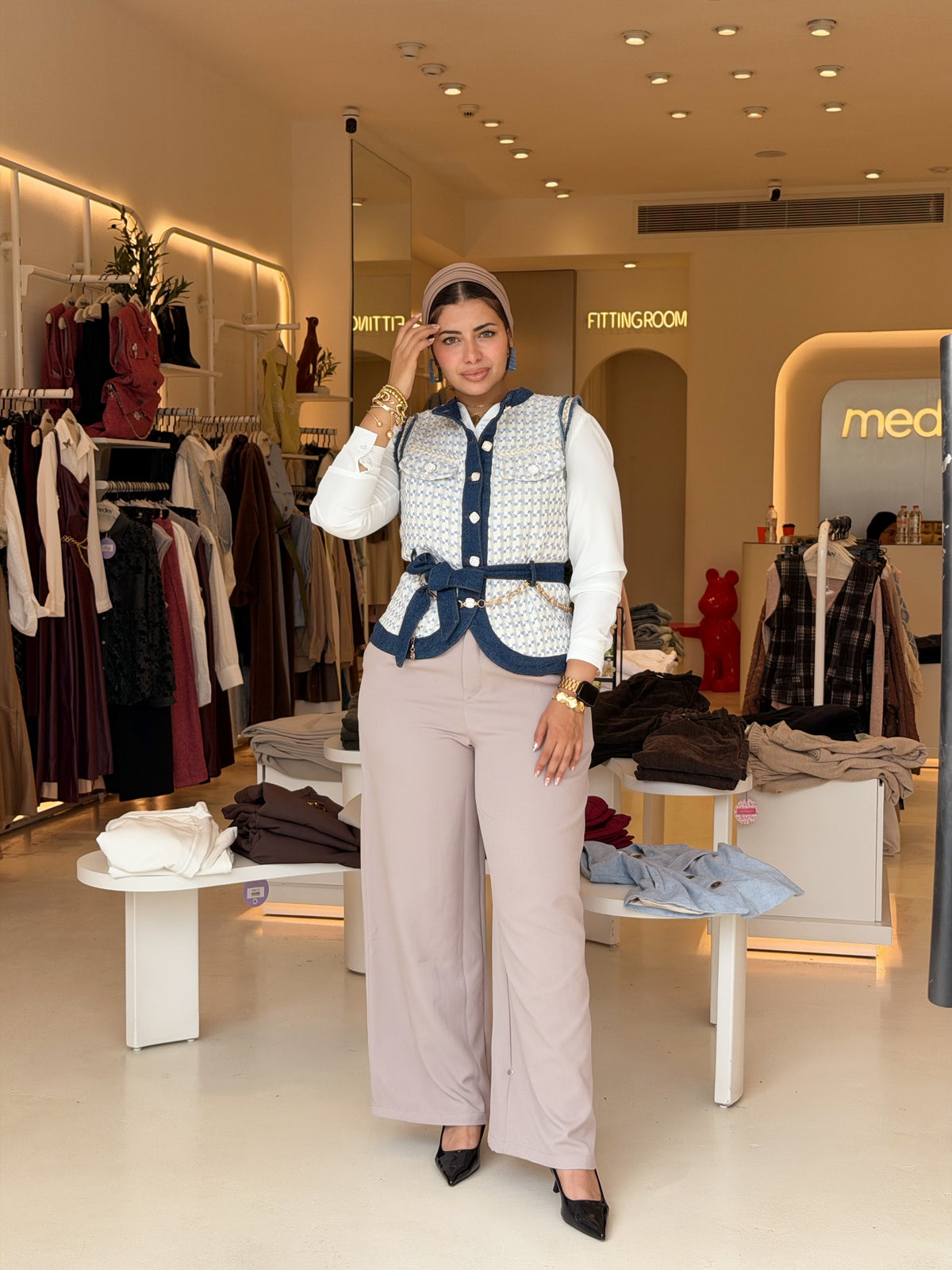 Flowy wide leg trouser, elegant modest pants by Medley Fashion, photo 8