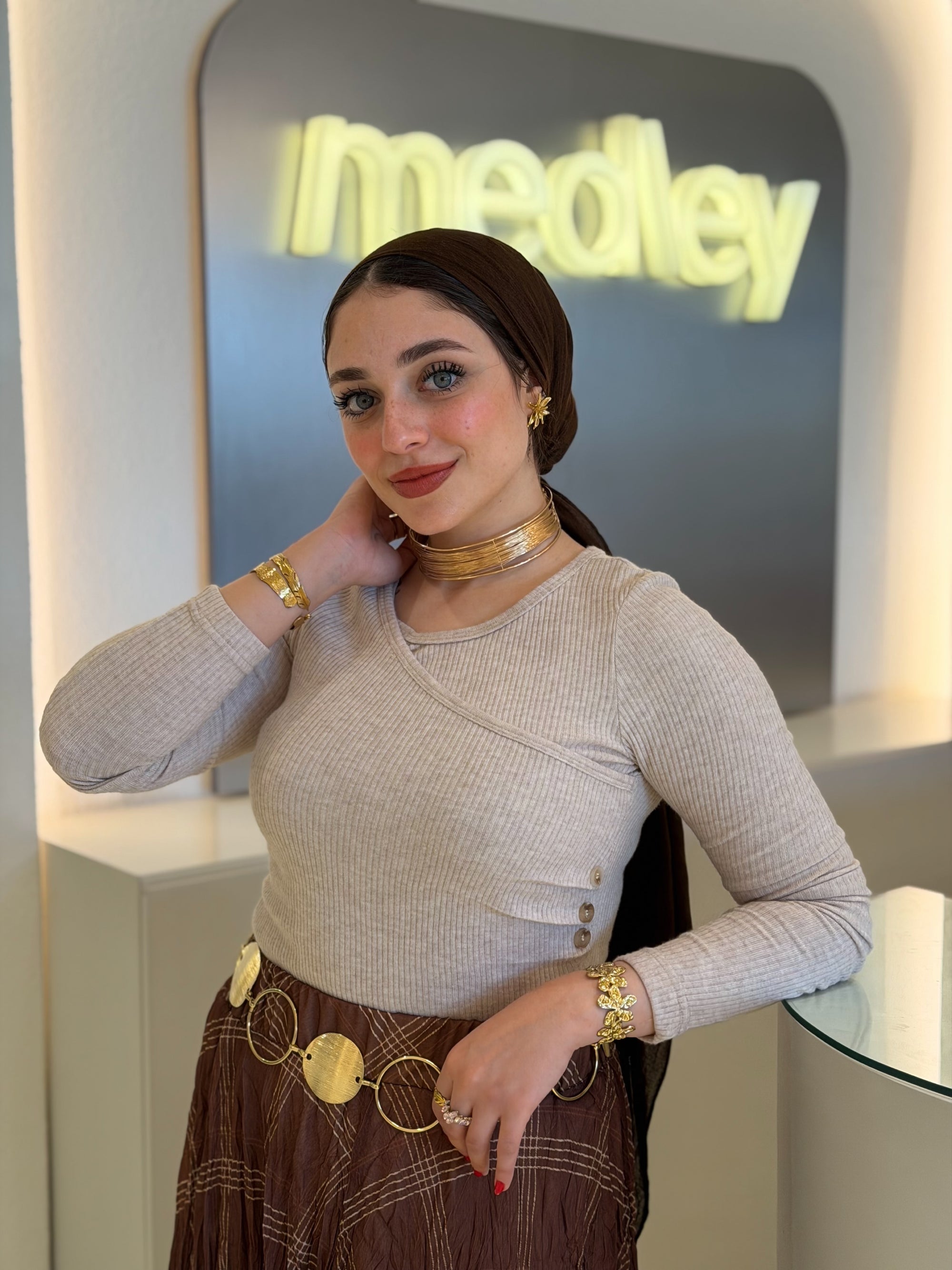 Chiffon Pleated Checkered Skirt