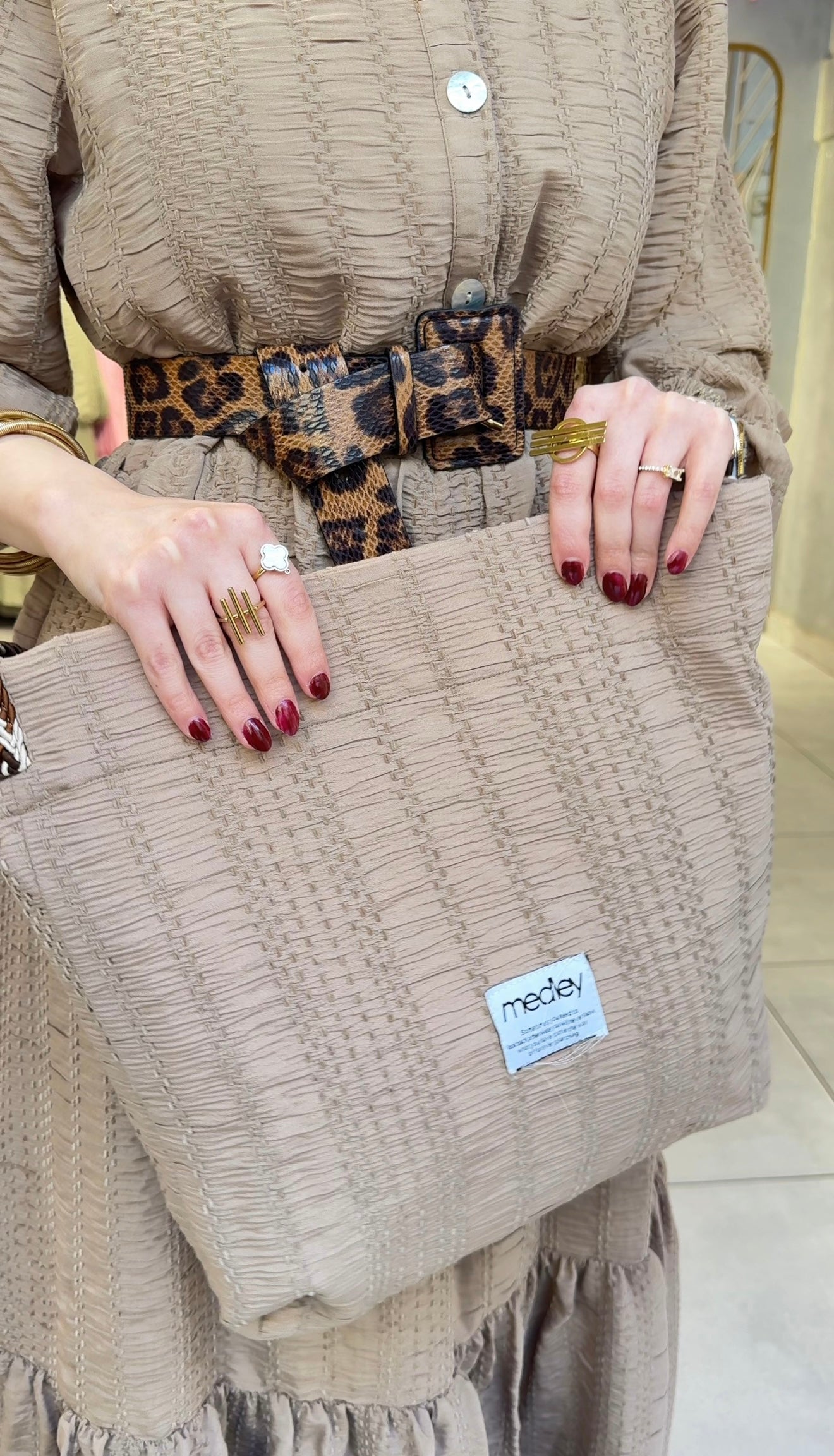 Textured Maxi Dress with Matching Gift Bag