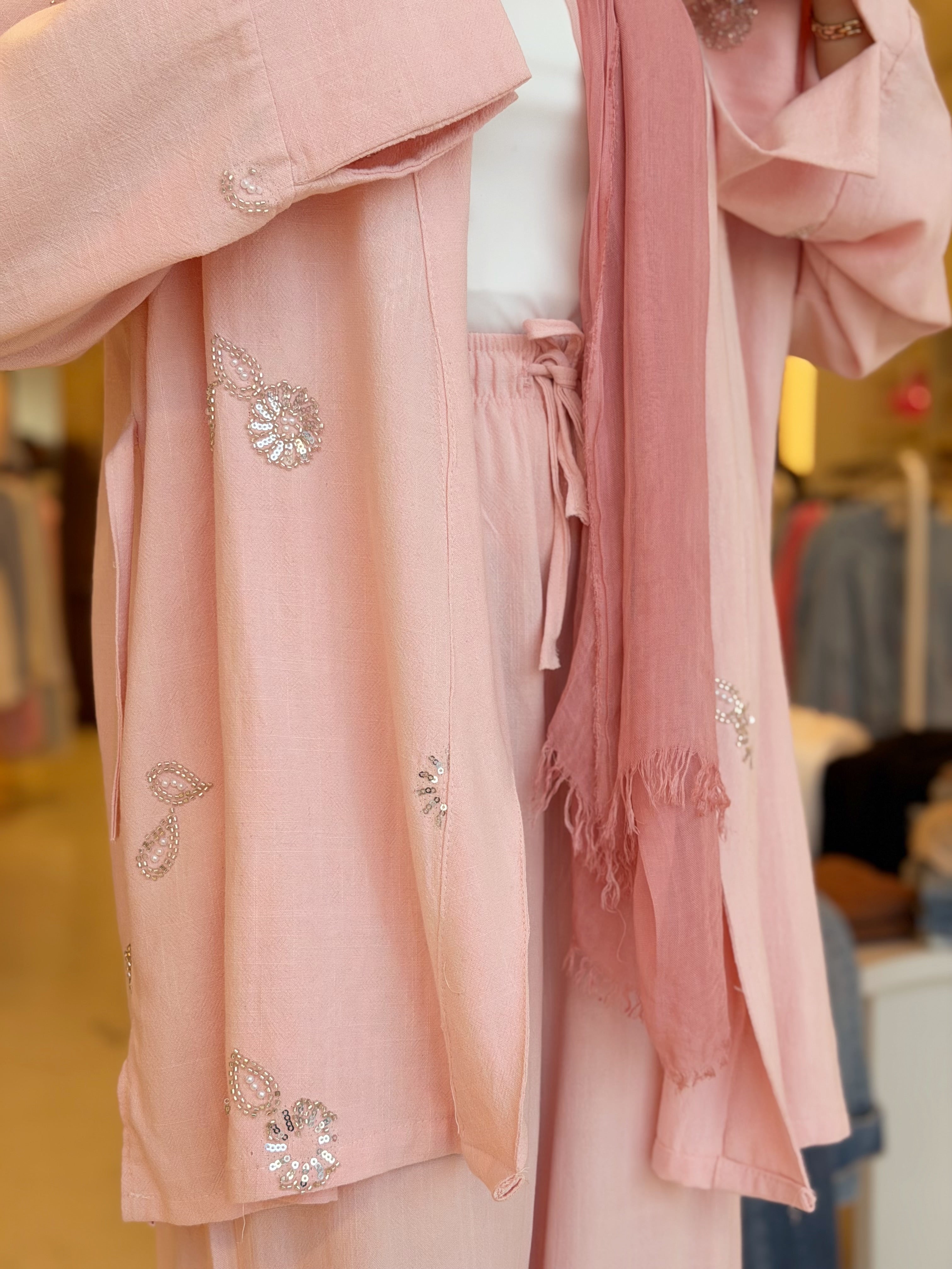 Plush Pink Kimono Set