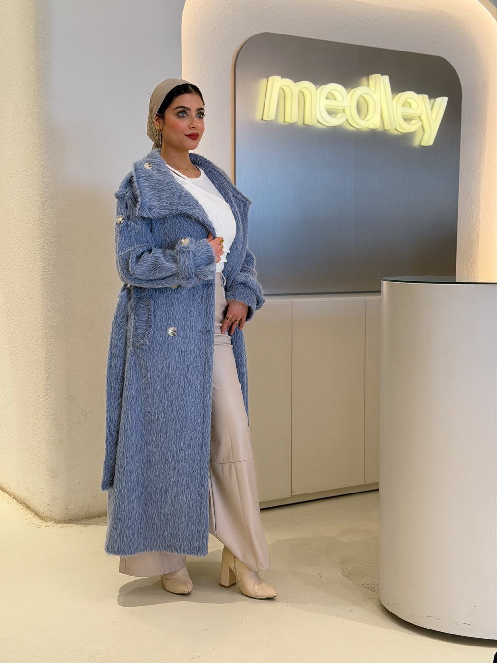 Cinderella Blue Fur Long Coat