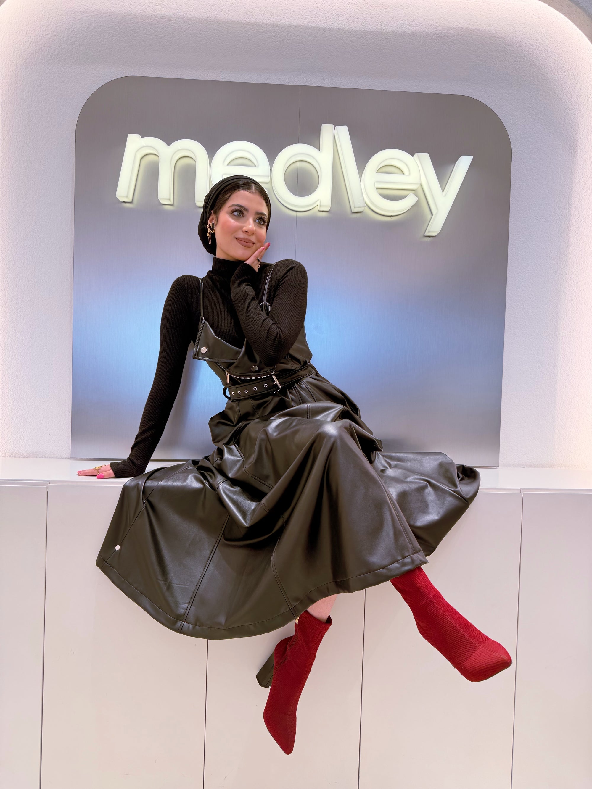 Leather Dress ( Black )