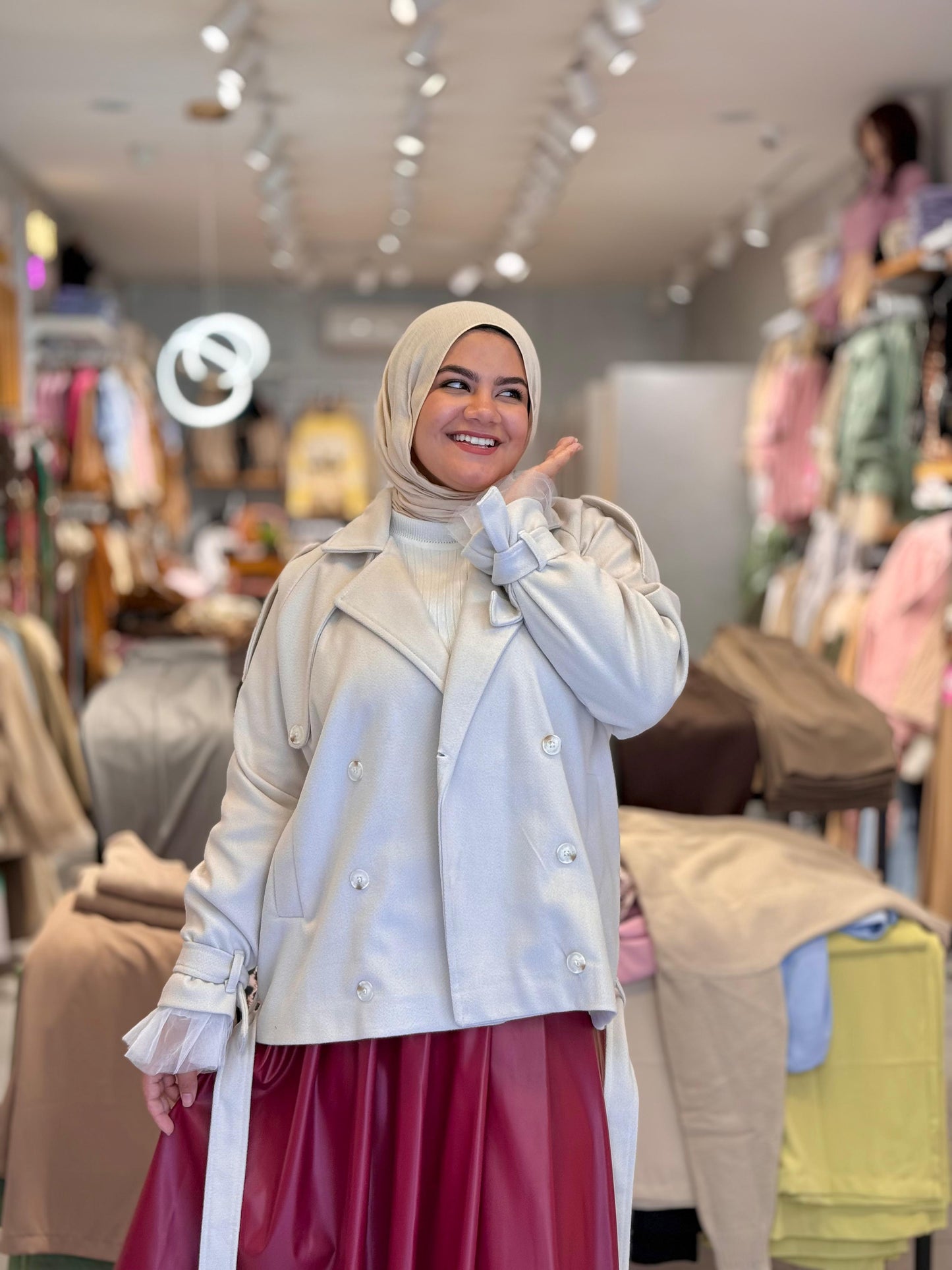 Beige wool coat