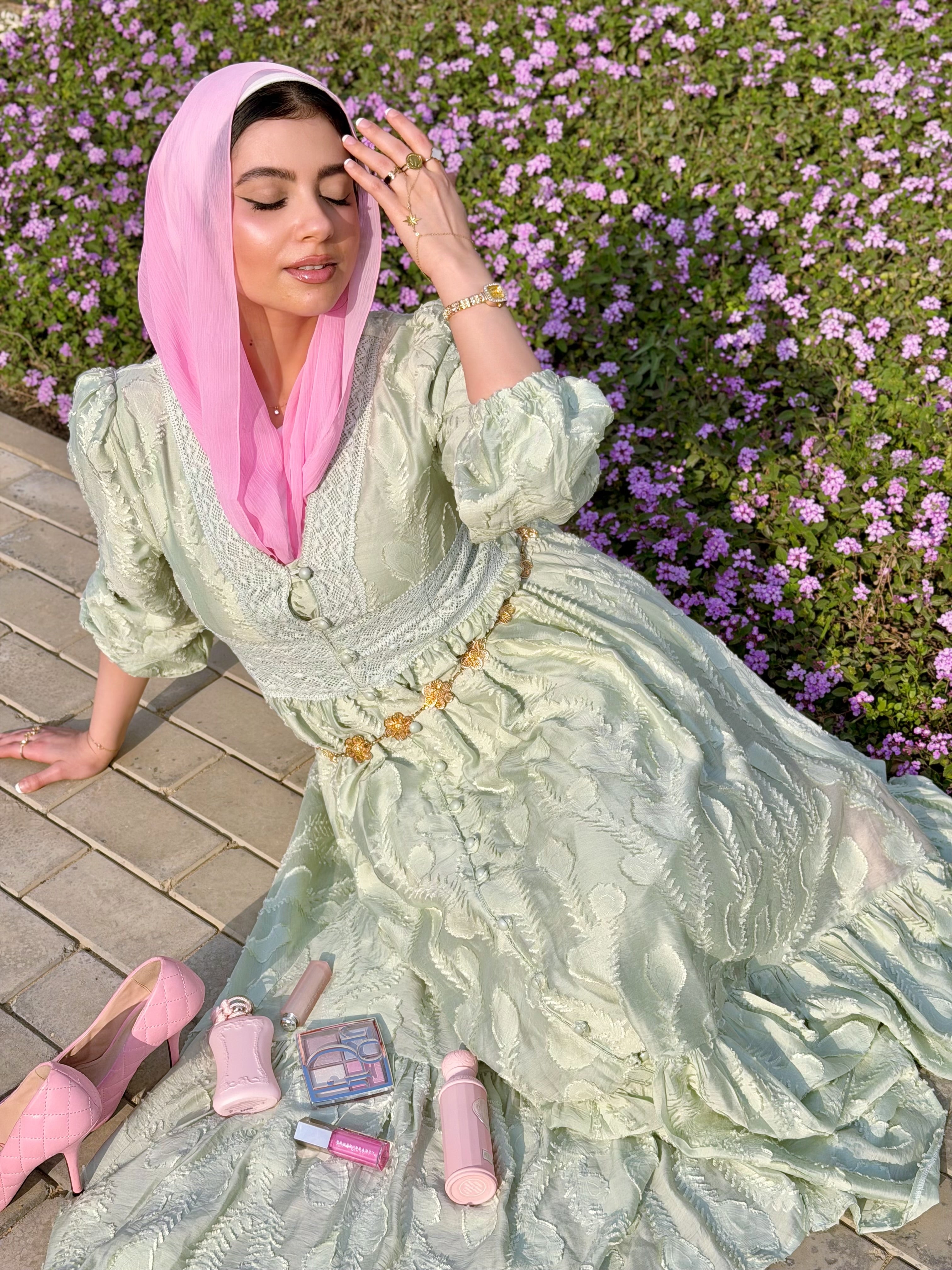 Elegant soft feminine mint dress