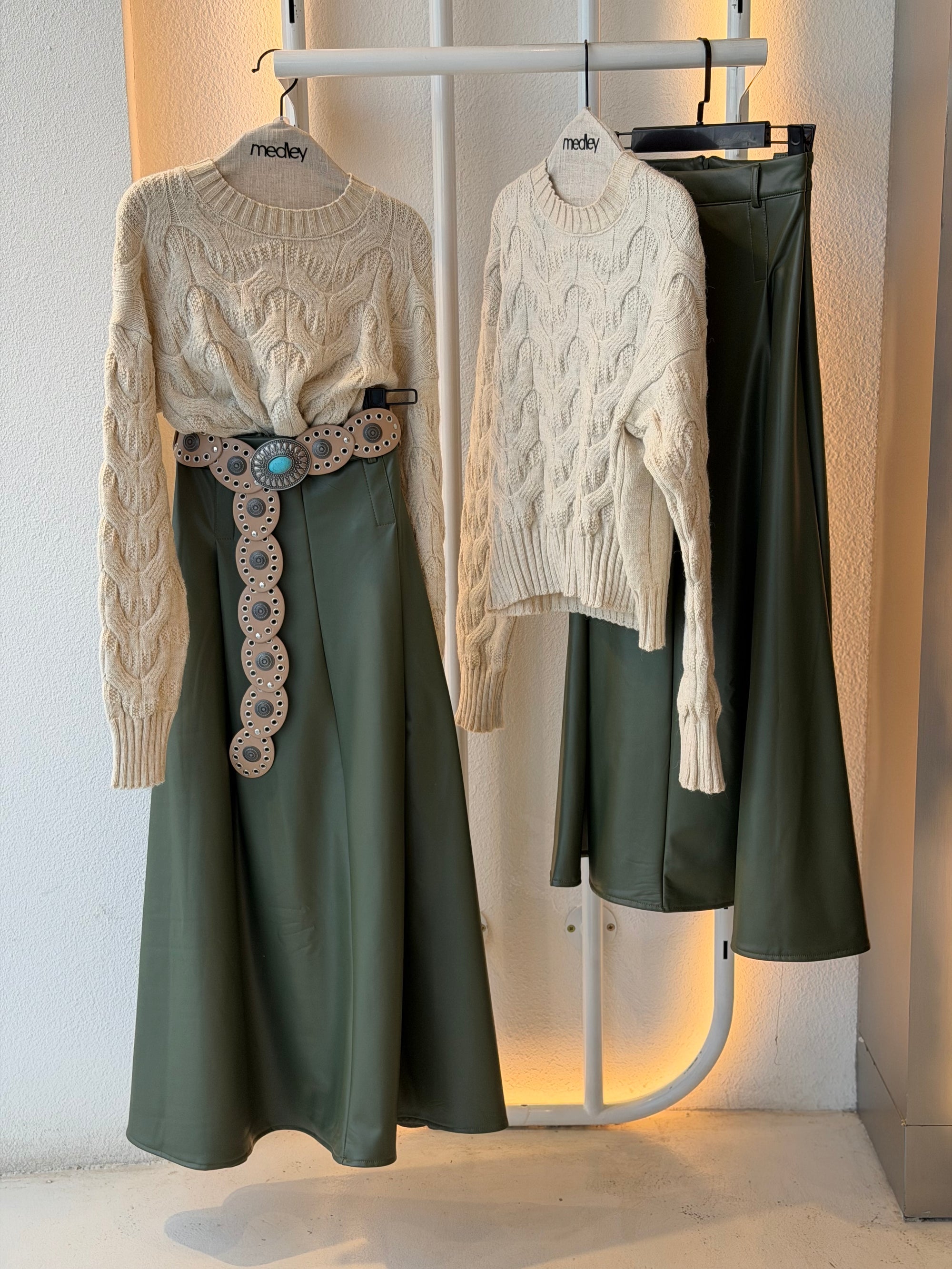 Cable Mohair Knit Pullover