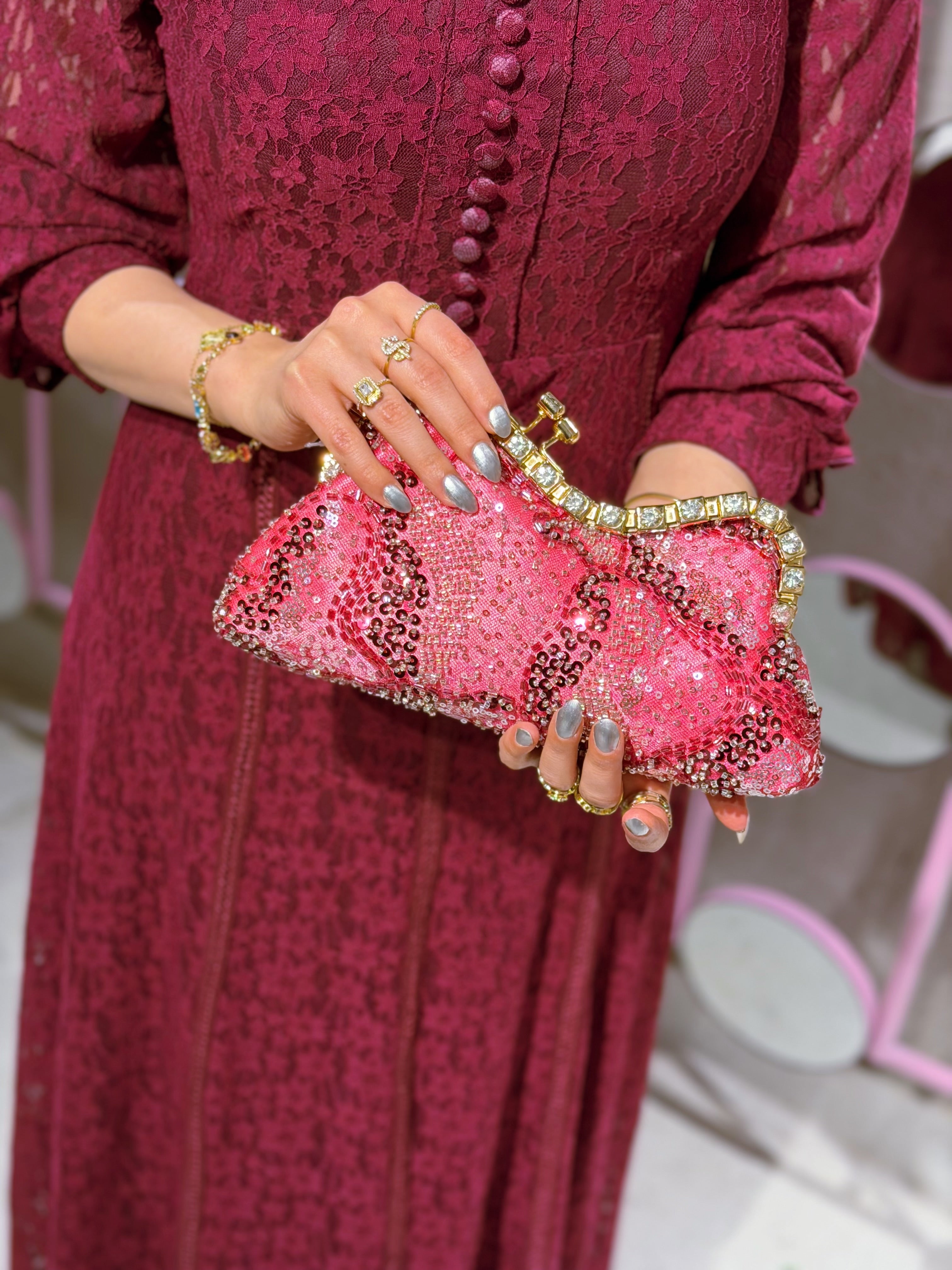 Glow Embellished Clutch