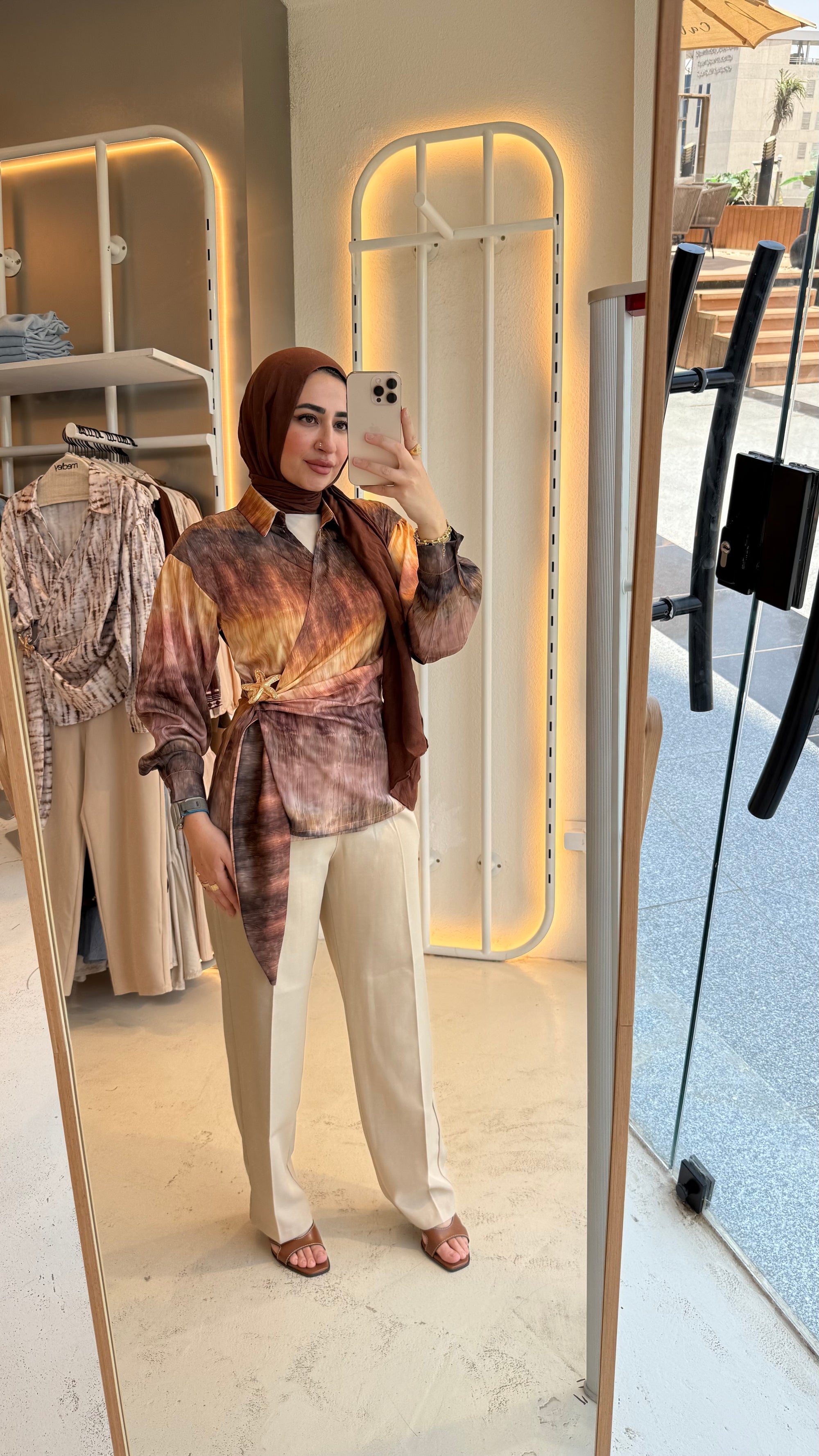 Printed blouse with star accessories