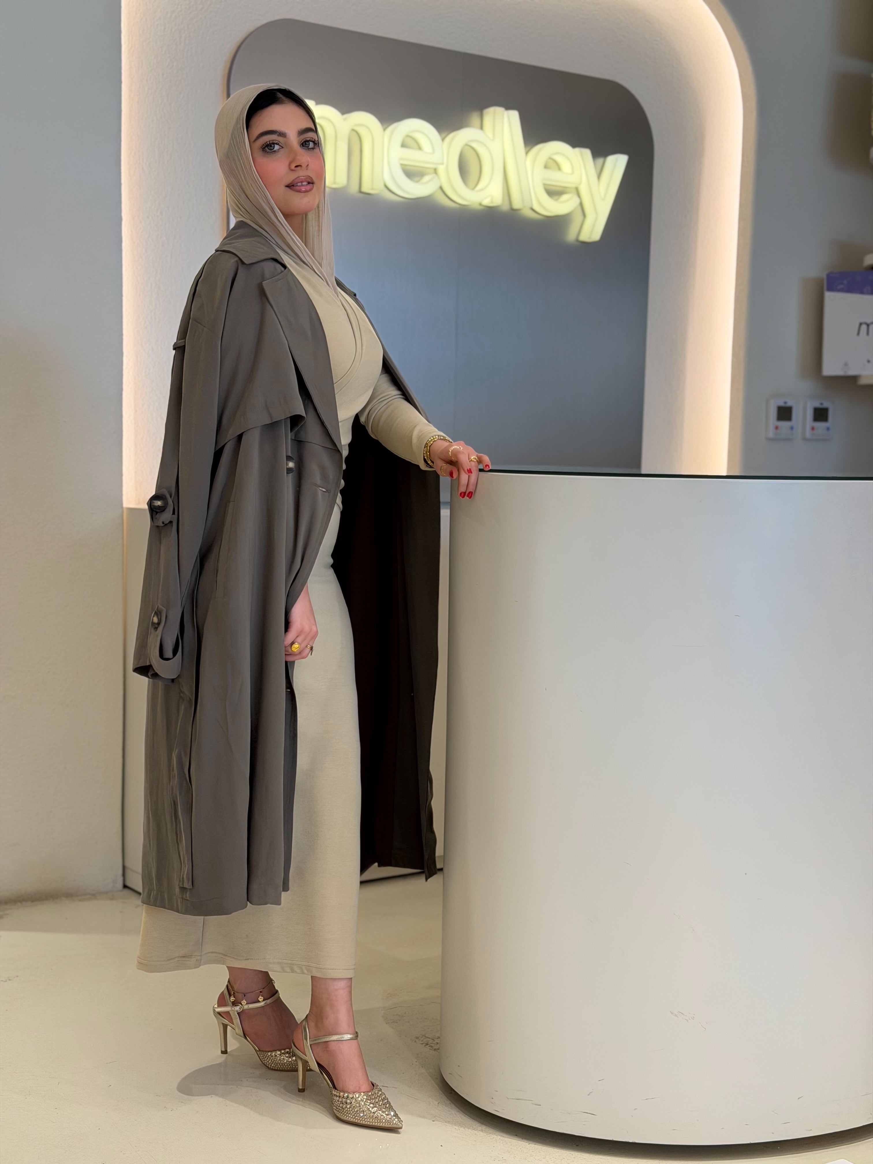 Dark Olive Soft Trench Coat