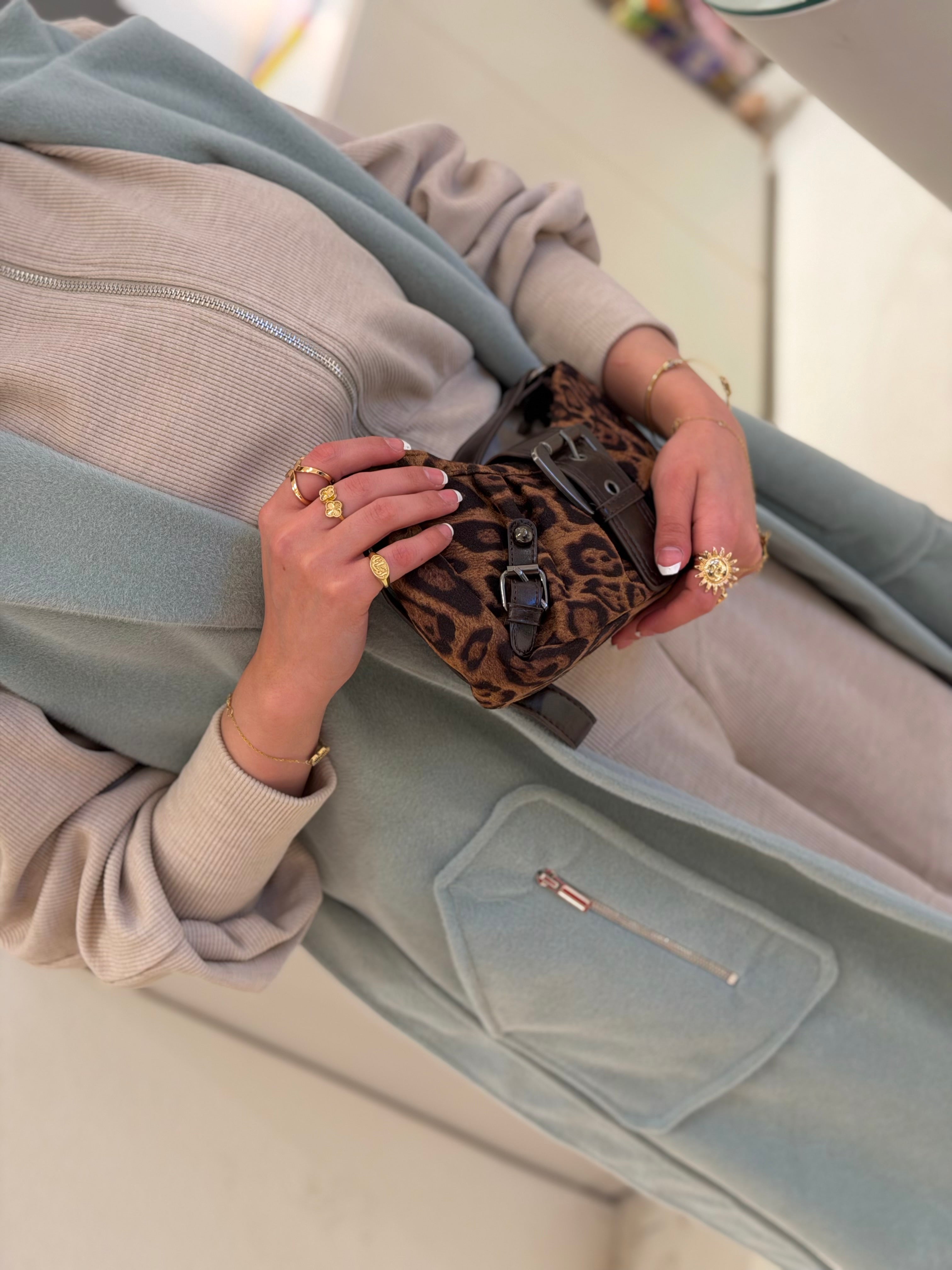 Leopard Buckle Shoulder Bag