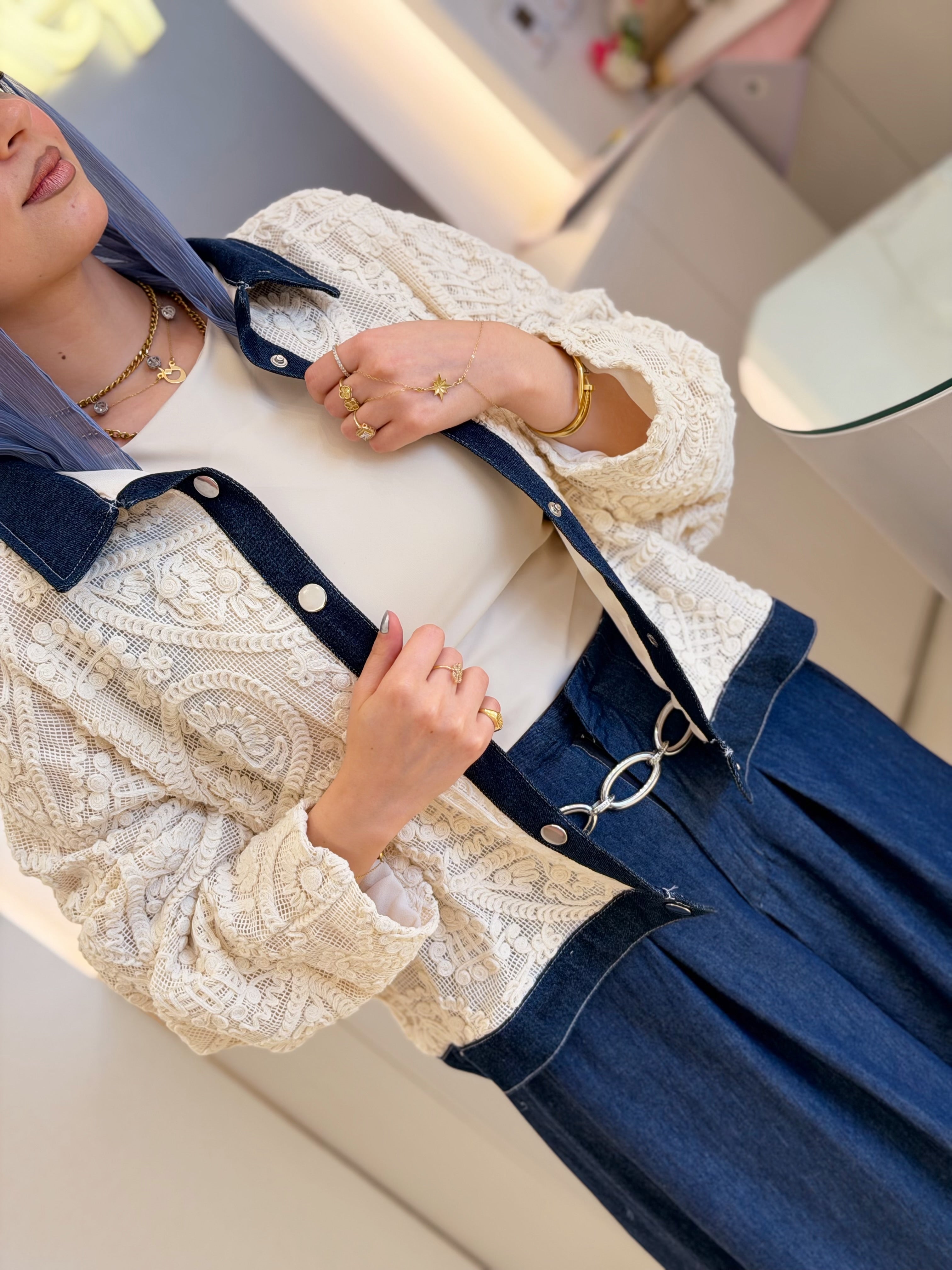 Vintage Charm Jacket (Light Beige)