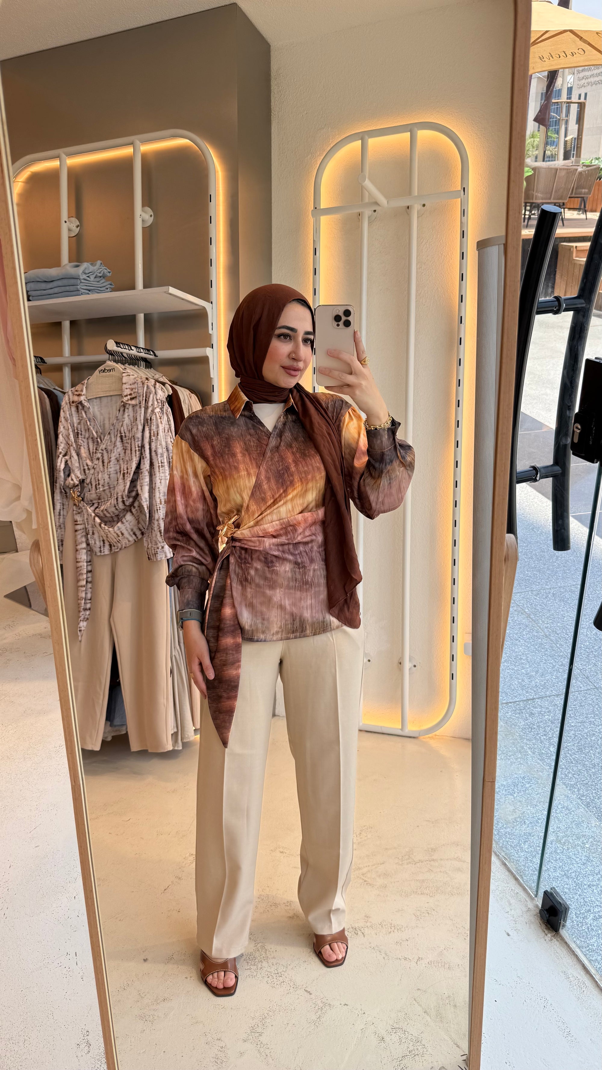 Printed blouse with star accessories