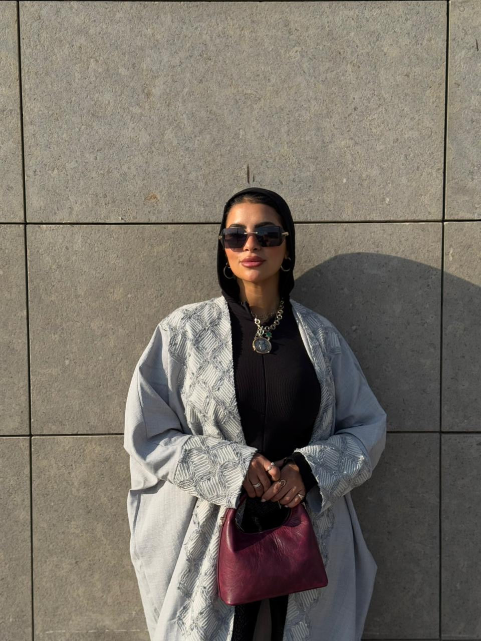 Stone grey Abaya
