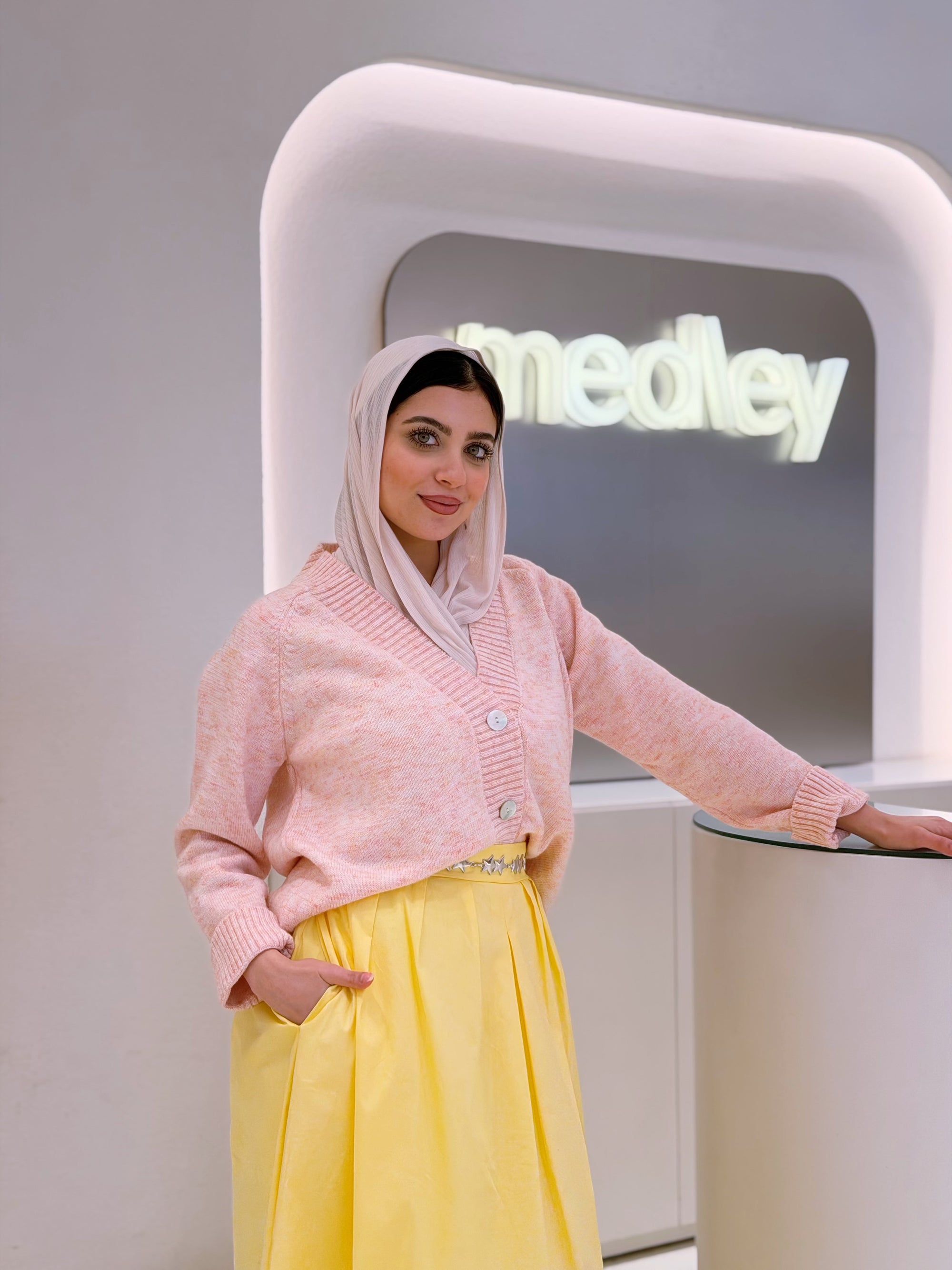 Mohair cardigan ( blush pink )