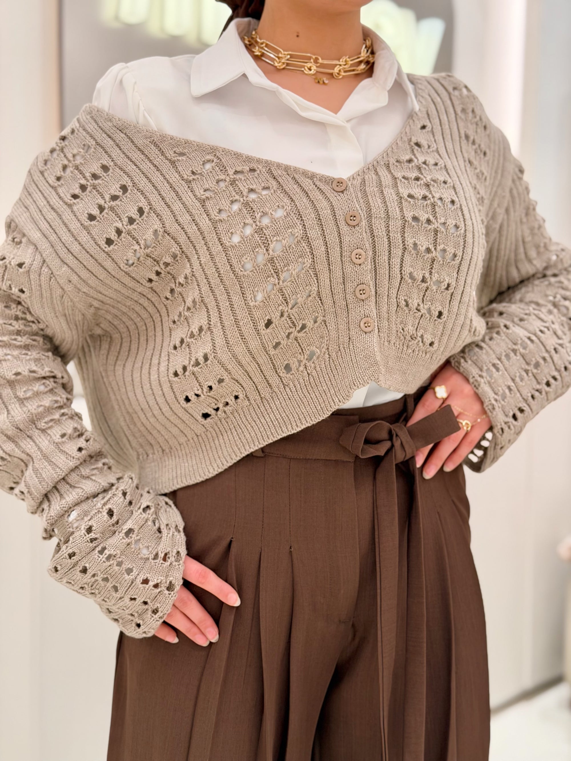 Soft Cardigan ( mocha )
