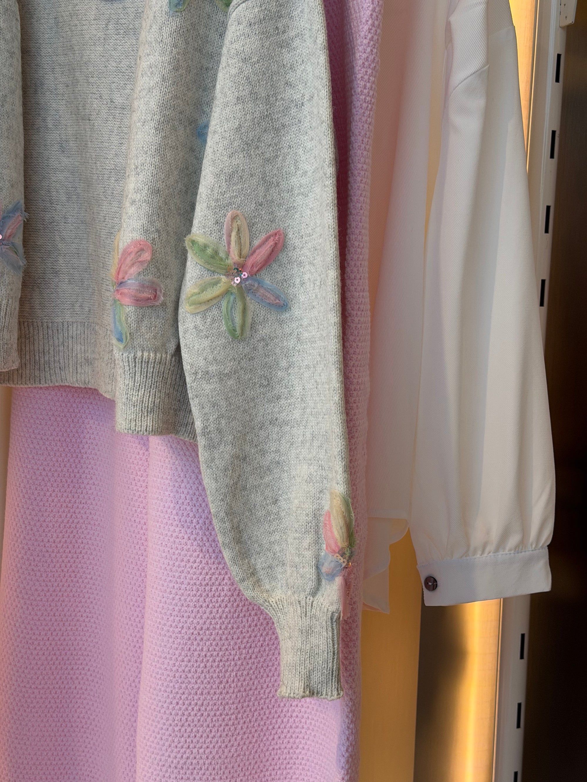 Floral Cardigan ( Greige )