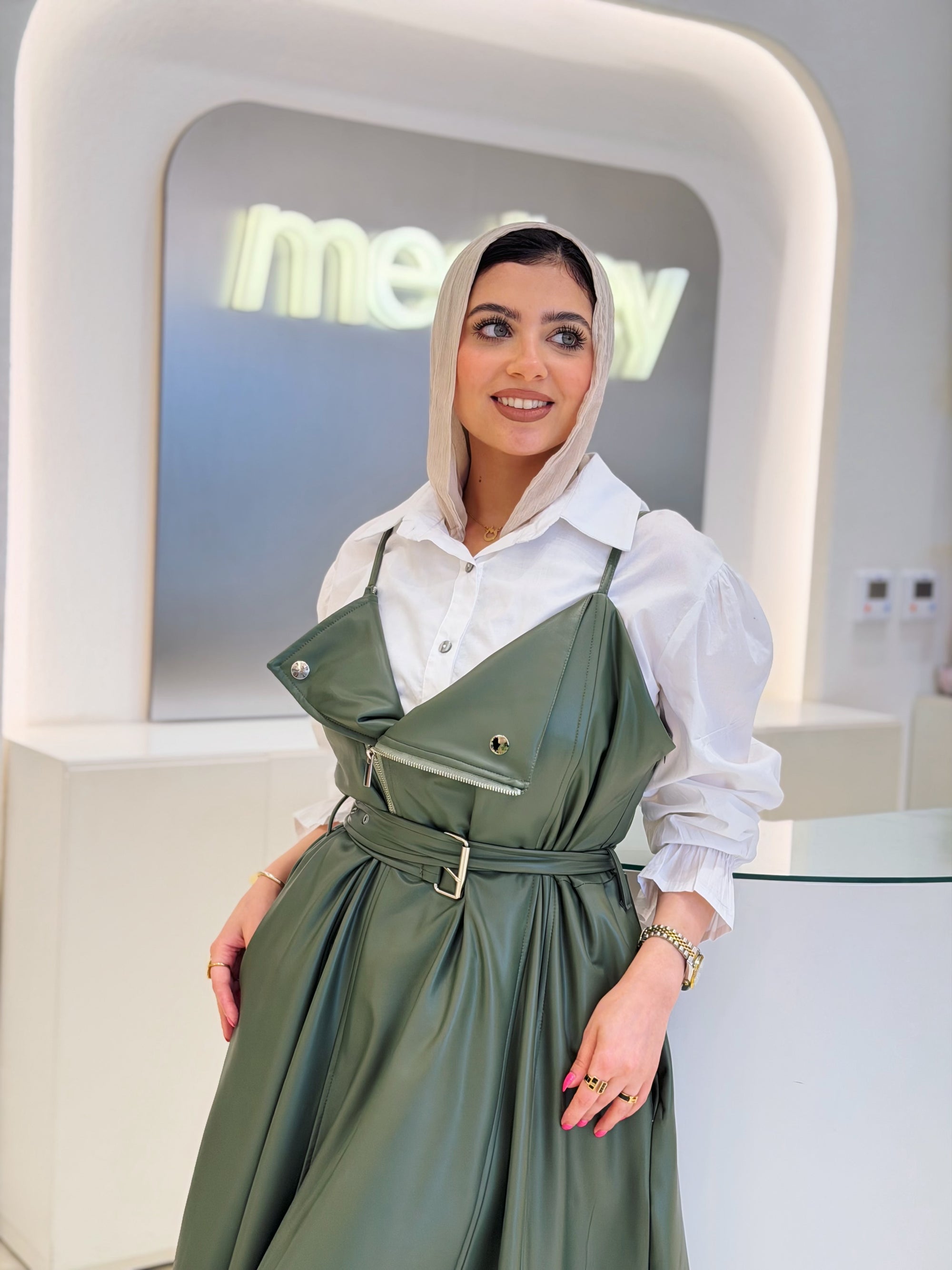 Leather Dress ( Olive )